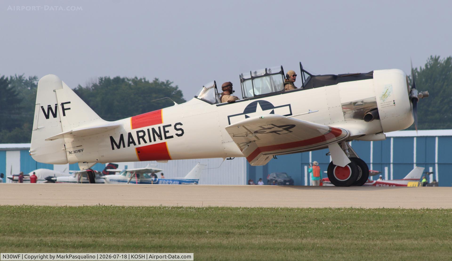Aircraft N30WF, 1951 North American T-6G Texan, c/n 182-694, North American T-6G, at KOSH, photo by MarkPasqualino