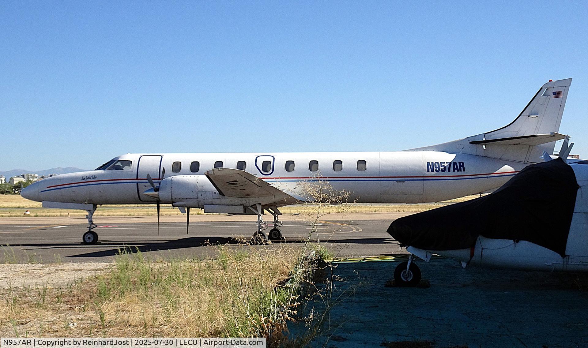 Aircraft N957AR, 1980 Swearingen SA-226TC Metro II, c/n TC-371, Metro II N957AR (ex-SE-IMD / OY-BJT / EC-GMG) at Cuatro Vientos, Spain, at LECU, photo by ReinhardJost