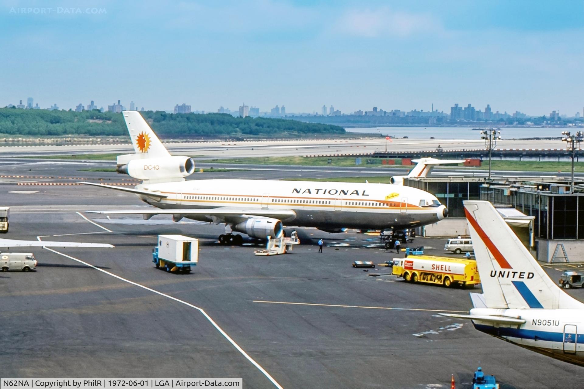 Aircraft N62NA, 1972 McDonnell Douglas DC-10-10, c/n 46702, N62NA DC10-10 National Airlines LGA, at LGA, photo by PhilR