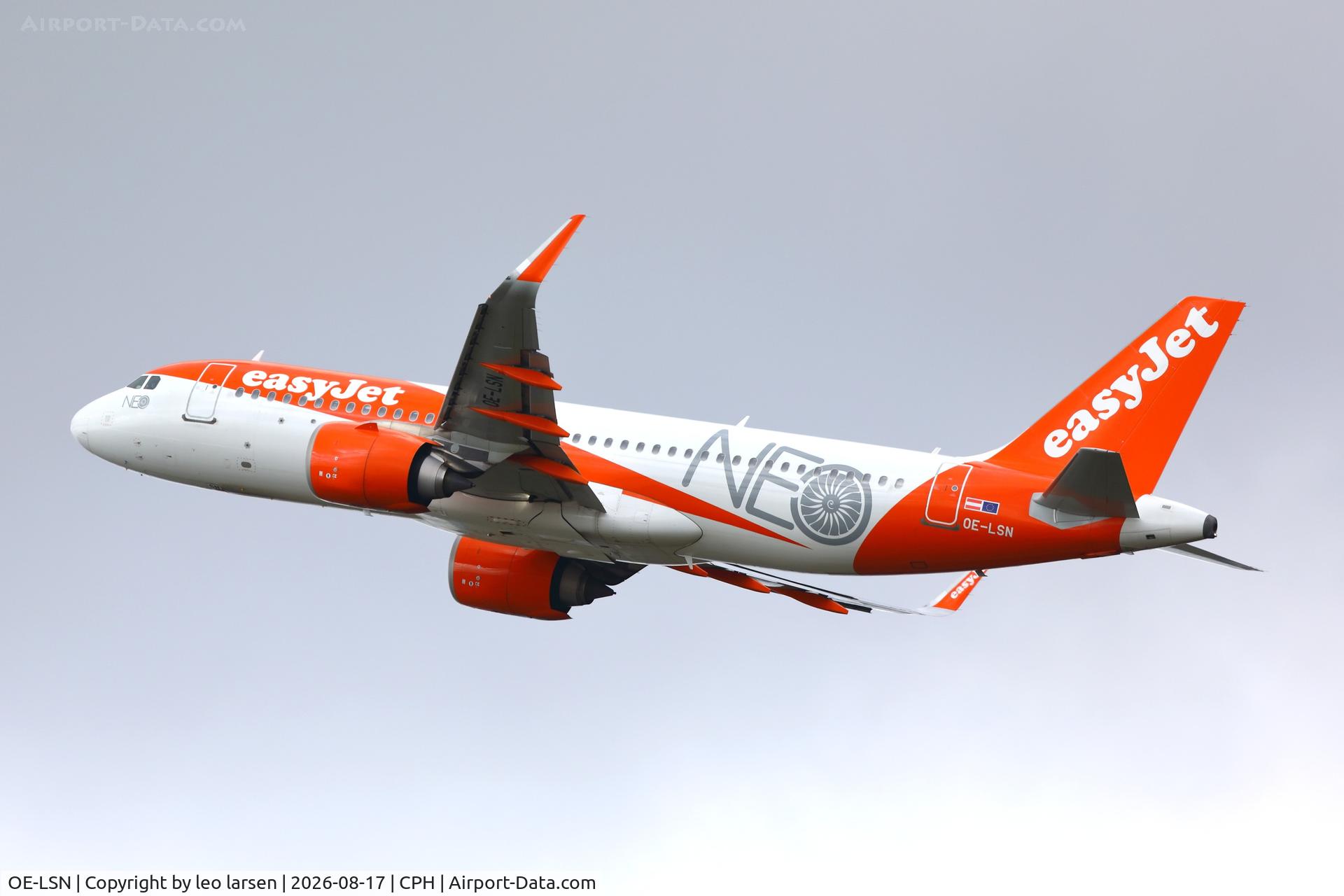 Aircraft OE-LSN, Airbus A320-251N, c/n 10701, Copenhagen 17.8.2026, at CPH, photo by leo larsen