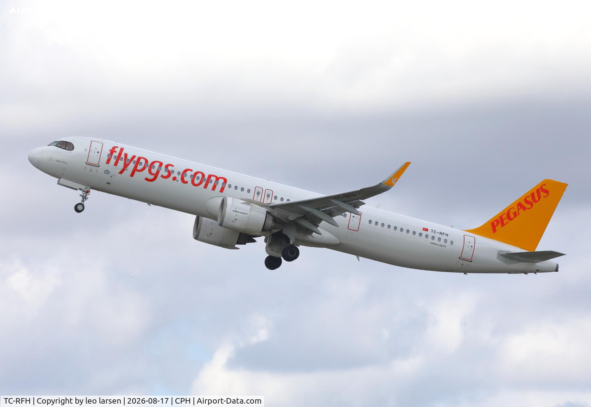 Aircraft TC-RFH, 2024 Airbus 321-251NX, c/n 12106, Copenhagen 17.8.2026, at CPH, photo by leo larsen