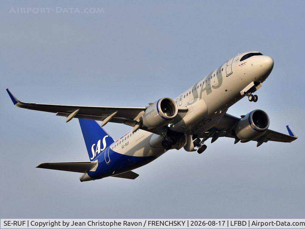 Aircraft SE-RUF, 2020 Airbus A320-251N, c/n 10265, Bordeaux (BOD) Copenhagen (CPH) SK2782, at LFBD, photo by Jean Christophe Ravon / FRENCHSKY
