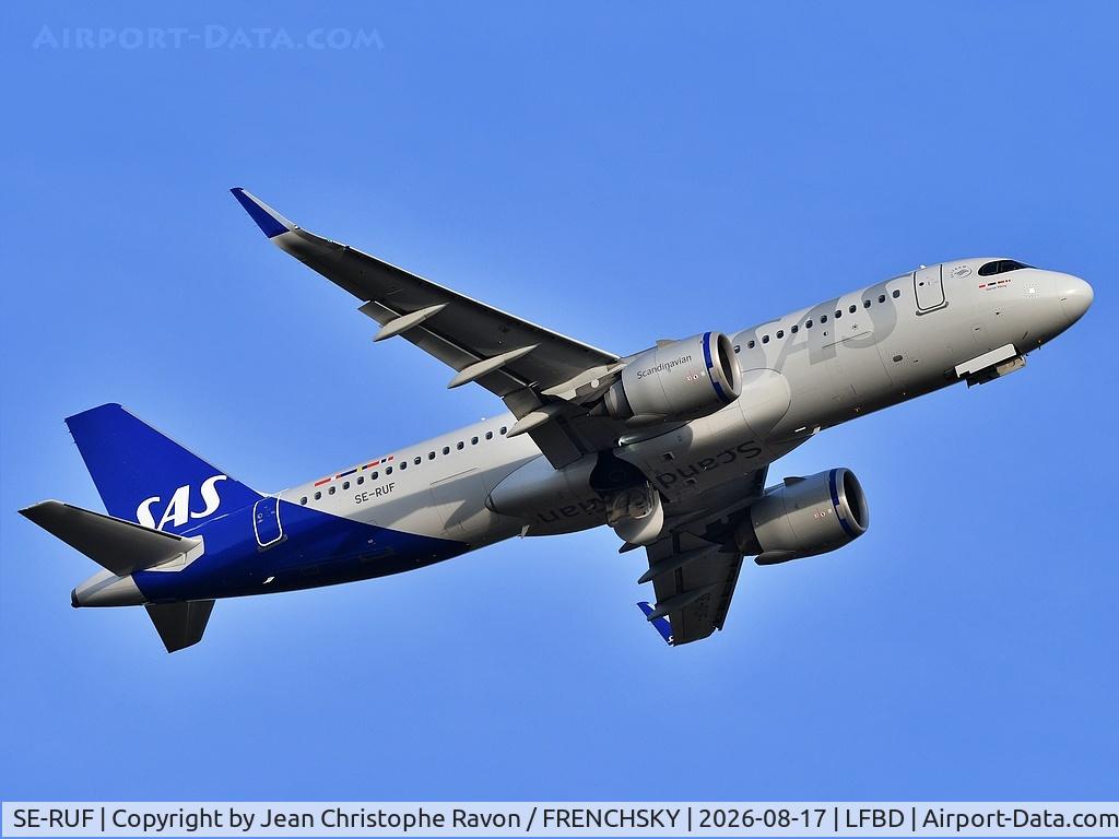 Aircraft SE-RUF, 2020 Airbus A320-251N, c/n 10265, Bordeaux (BOD) Copenhagen (CPH) SK2782, at LFBD, photo by Jean Christophe Ravon / FRENCHSKY