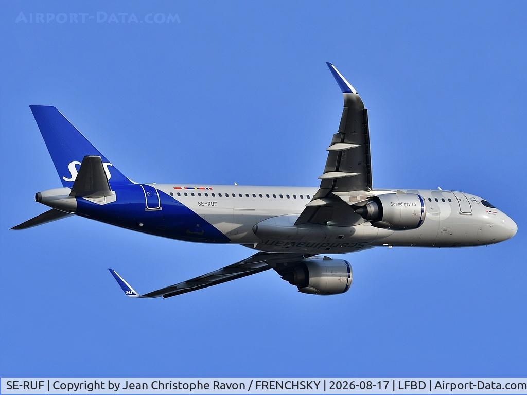 Aircraft SE-RUF, 2020 Airbus A320-251N, c/n 10265, Bordeaux (BOD) Copenhagen (CPH) SK2782, at LFBD, photo by Jean Christophe Ravon / FRENCHSKY