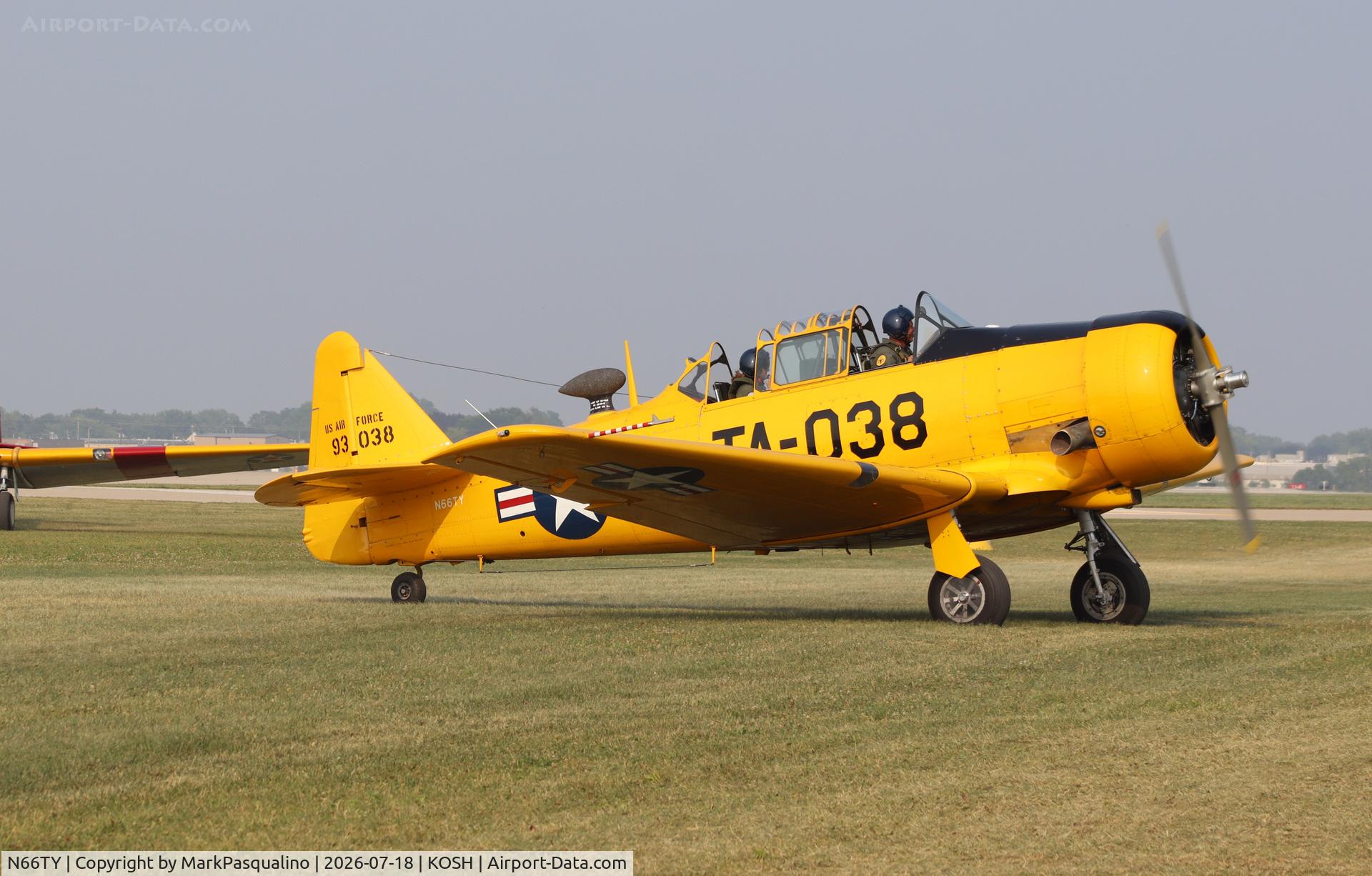 Aircraft N66TY, North American T-6G Texan, c/n 168-142, North American T-6G, at KOSH, photo by MarkPasqualino