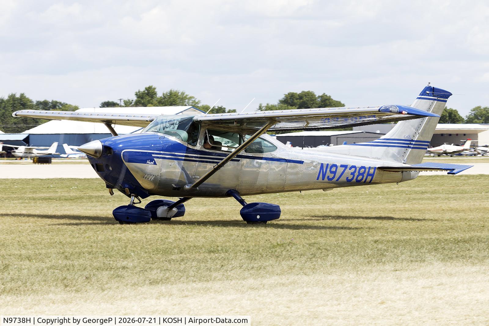 Aircraft N9738H, 1981 Cessna 182R Skylane, c/n 18267985, Airventure 2026., at KOSH, photo by GeorgeP