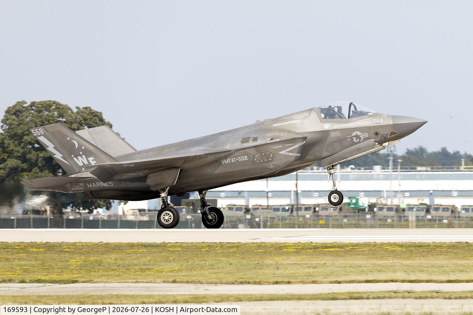Aircraft 169593, 2018 Lockheed Martin F-35B Lightning II, c/n BF-68, Airventure 2026., at KOSH, photo by GeorgeP
