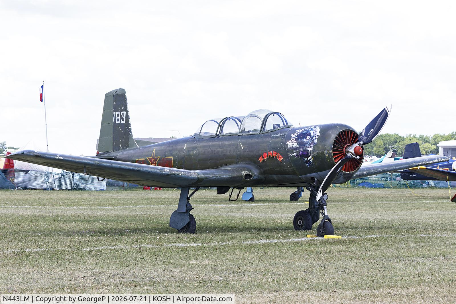 Aircraft N443LM, Nanchang CJ-6, c/n 3151214, Airventure 2026., at KOSH, photo by GeorgeP