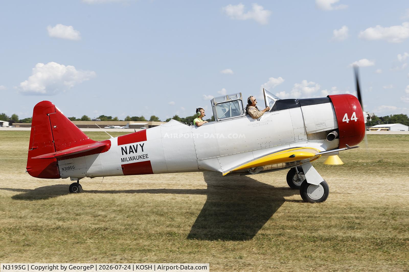 Aircraft N3195G, North American SNJ-5 Texan Texan, c/n 51697, Airventure 2026., at KOSH, photo by GeorgeP