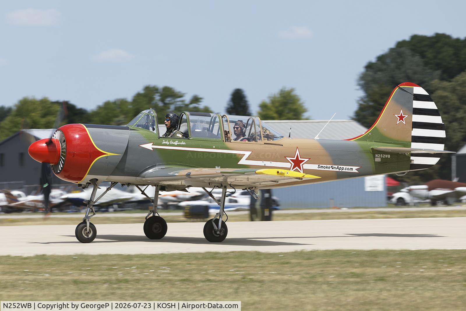 Aircraft N252WB, 2000 Yakovlev (Aerostar) Yak-52W, c/n 0012212, Airventure 2026., at KOSH, photo by GeorgeP