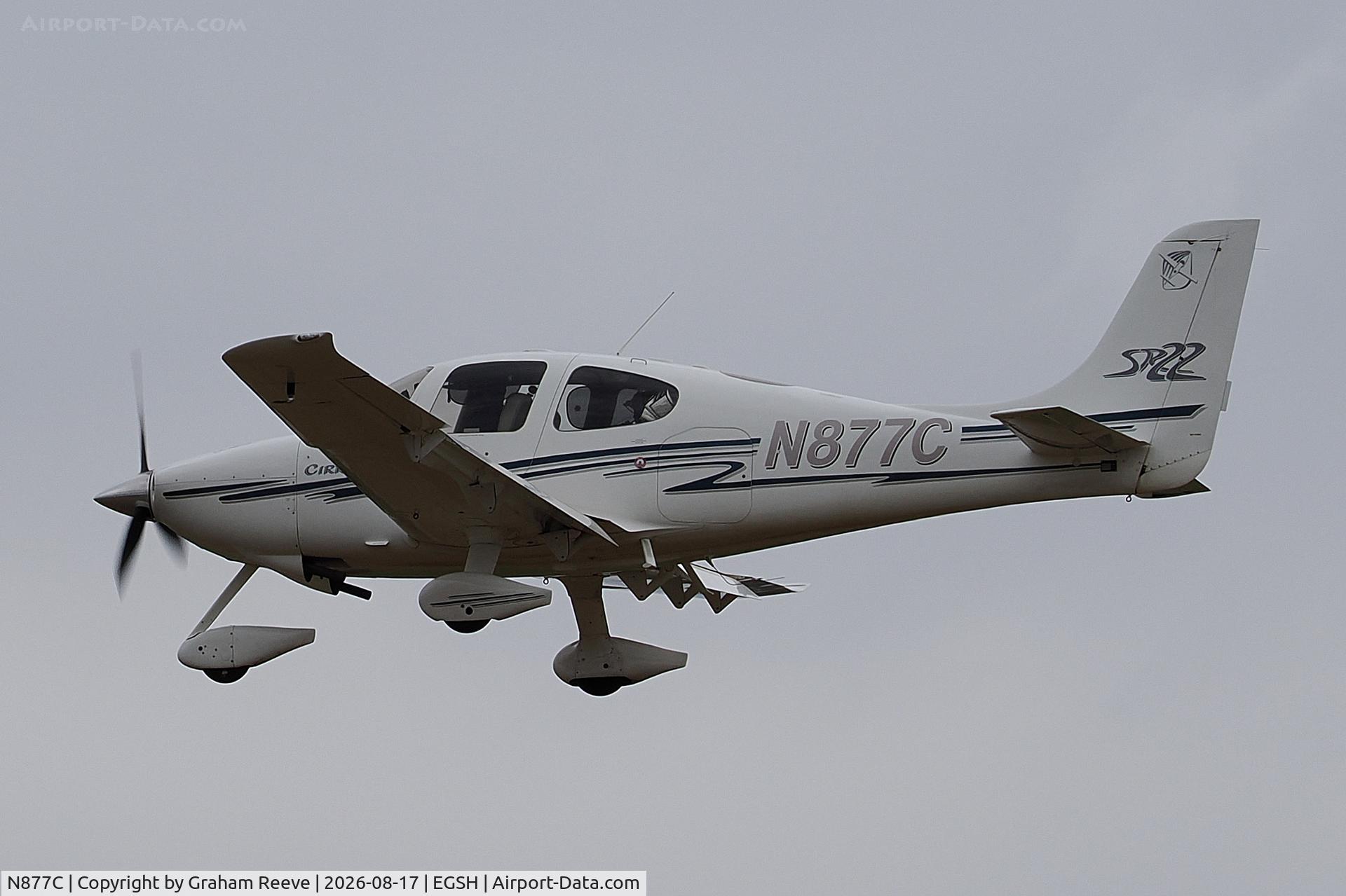 Aircraft N877C, 2003 Cirrus SR22, c/n 0445, Landing at Norwich., at EGSH, photo by Graham Reeve