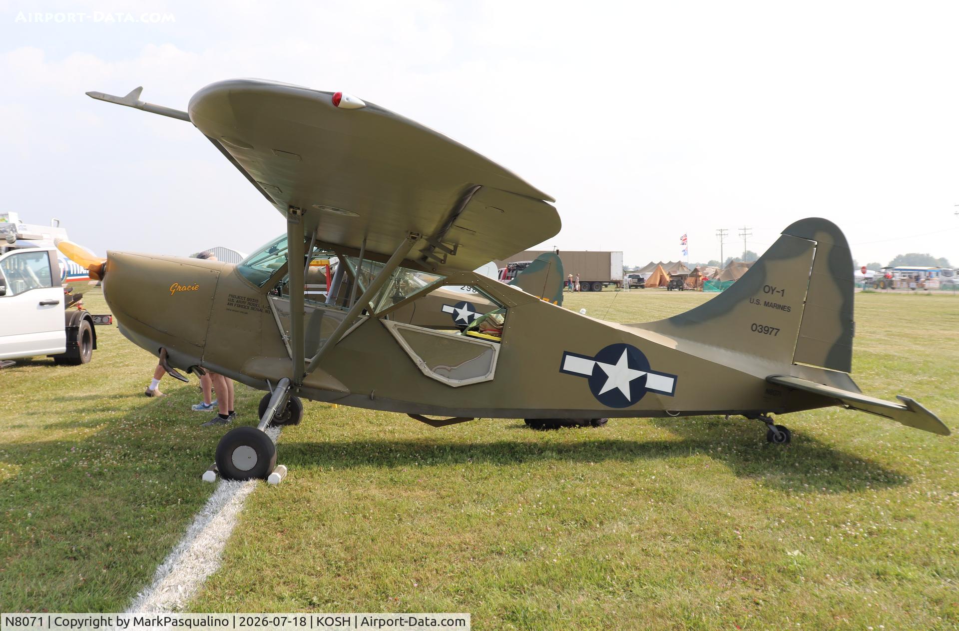 Aircraft N8071, 1945 Stinson L-5E Sentinel, c/n 44-18071, Stinson L-5E, at KOSH, photo by MarkPasqualino