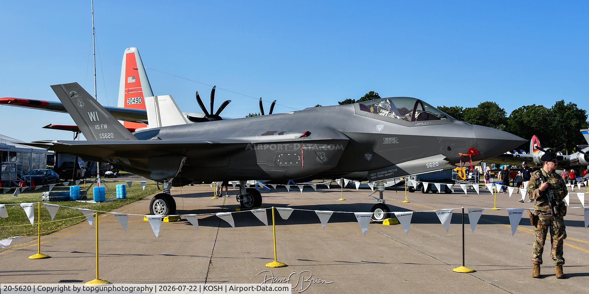 Aircraft 20-5620, Lockheed-Martin F-35A Lightning II, c/n AF-380, 115th FW / Truax Field ANGB, WI, at KOSH, photo by topgunphotography