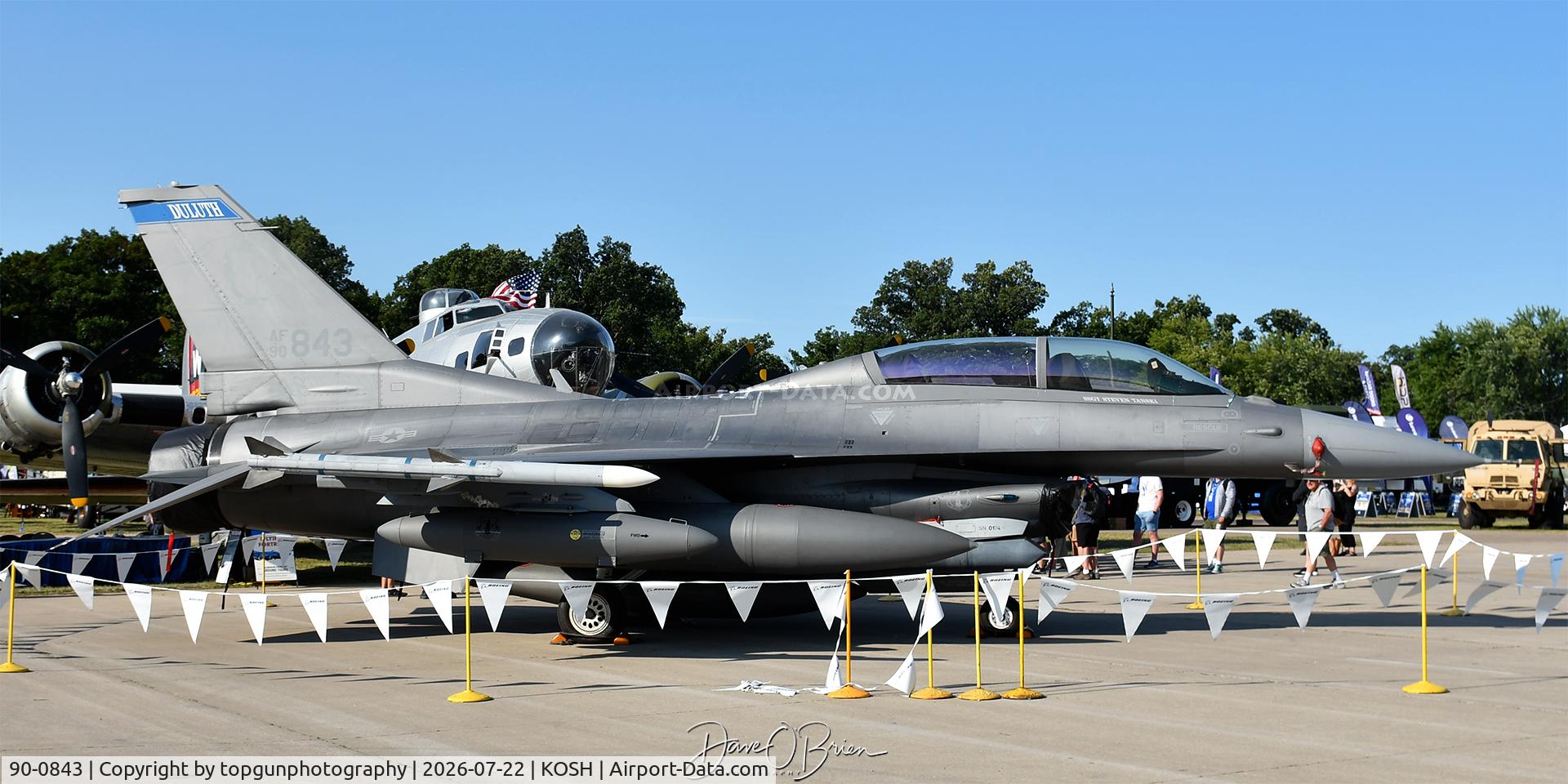 Aircraft 90-0843, 1990 General Dynamics F-16DJ-50-CF, c/n CD-10, 179th FS / Duluth ANGB, MN, at KOSH, photo by topgunphotography