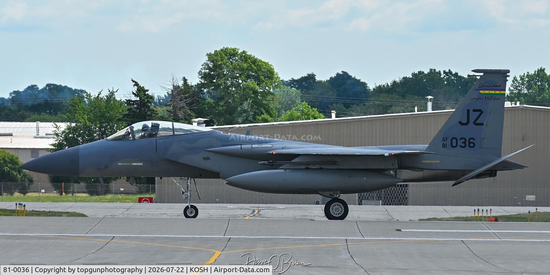 Aircraft 81-0036, 1981 McDonnell Douglas F-15C Eagle, c/n 0776/C219, JAZZ22, at KOSH, photo by topgunphotography