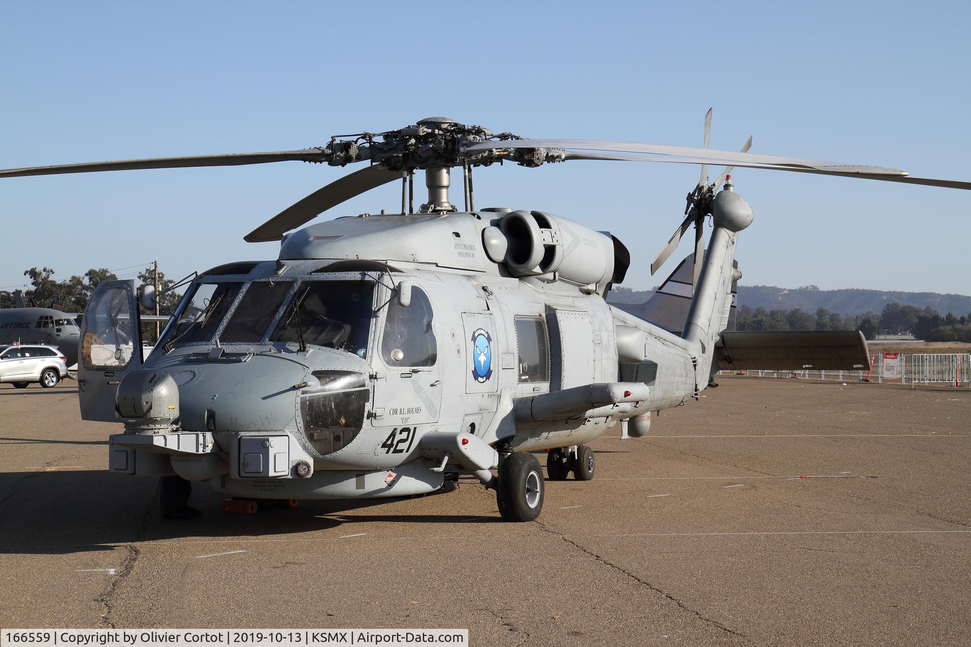Aircraft 166559, Sikorsky MH-60R Strikehawk, c/n Not found 166559, 2019 airshow, at KSMX, photo by Olivier Cortot
