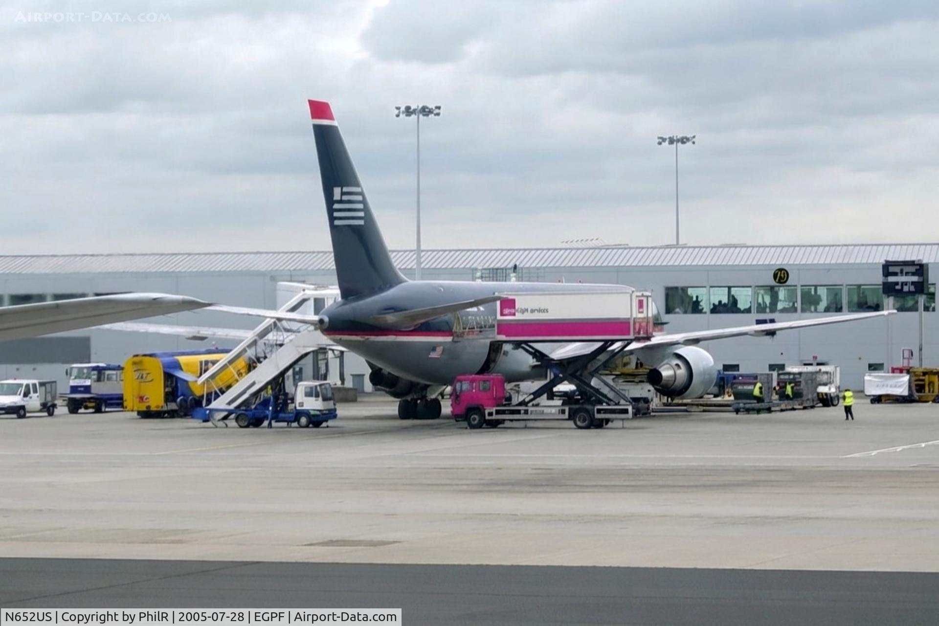 Aircraft N652US, 1990 Boeing 767-2B7, c/n 24765 l/n 308, N652US B767-200 US Air GLA, at EGPF, photo by PhilR