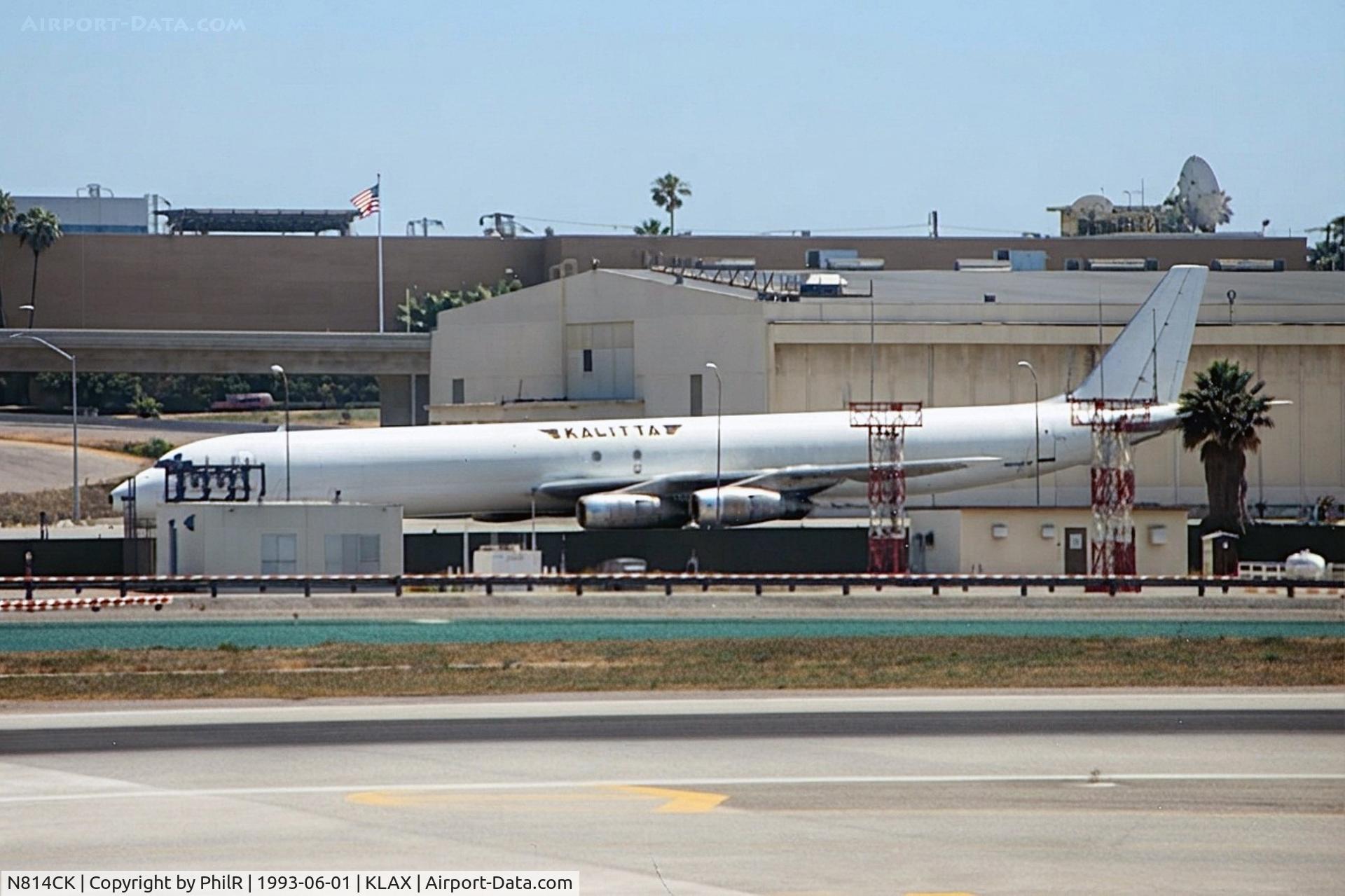 Aircraft N814CK, 1970 Douglas DC-8-61, c/n 46127, N814CK DC8-61F Kalitta LAX, at KLAX, photo by PhilR