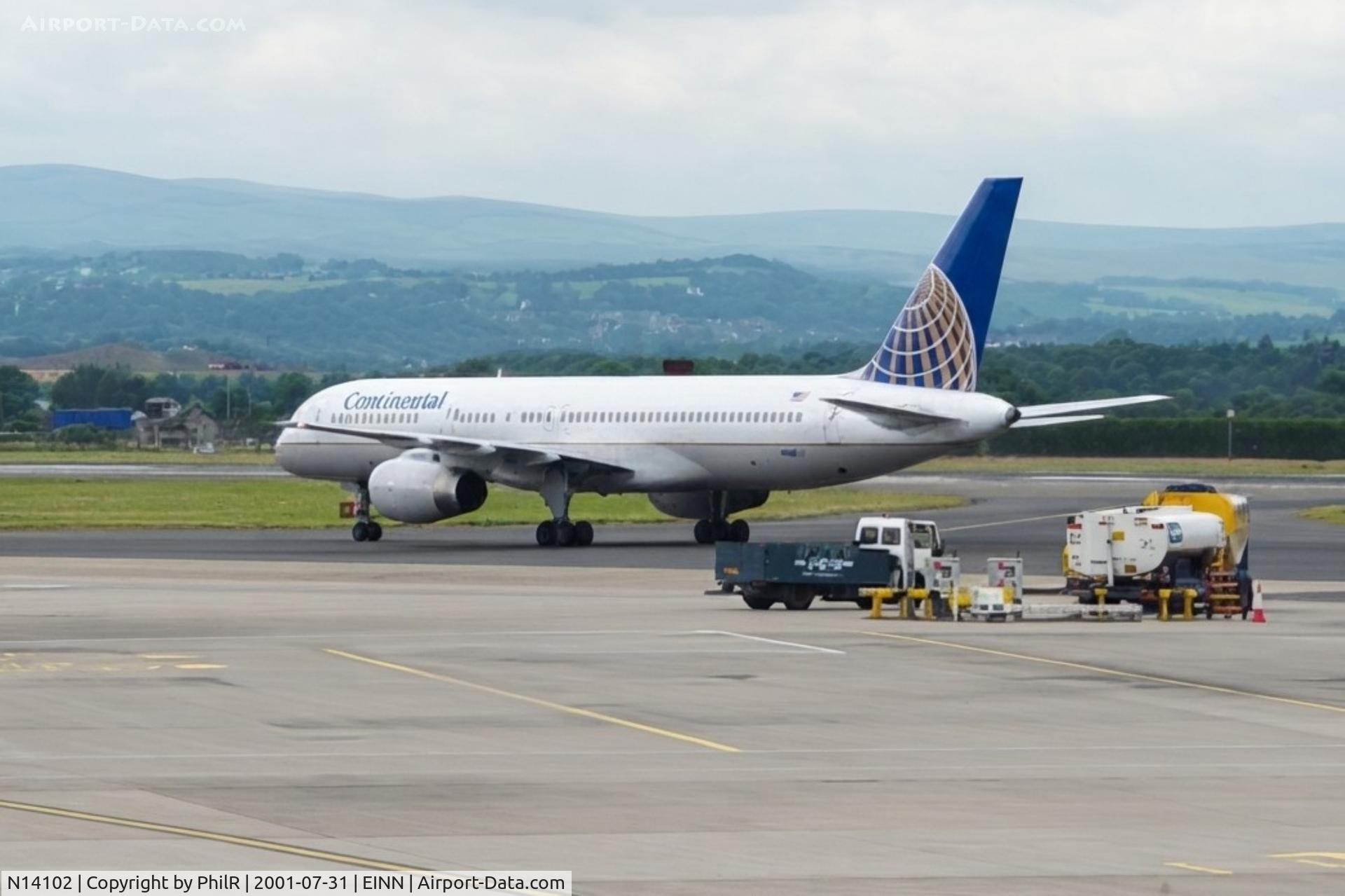Aircraft N14102, 1994 Boeing 757-224, c/n 27292, N14102 B757-200 Continental Airlines SNN, at EINN, photo by PhilR