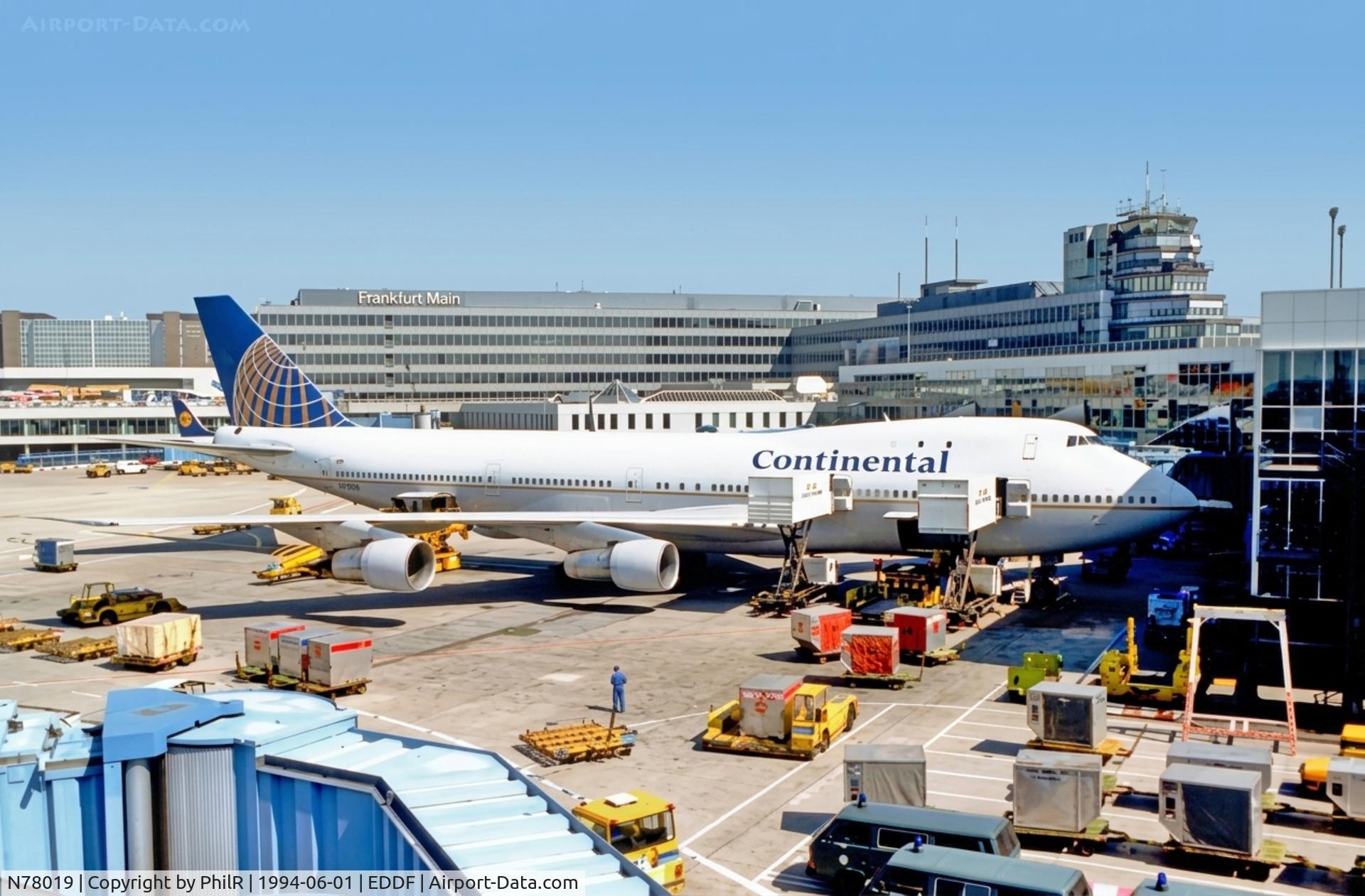 Aircraft N78019, 1972 Boeing 747-230B, c/n 20527 l/n 179, N78019 B747-200 Continental Airlines FRA, at EDDF, photo by PhilR