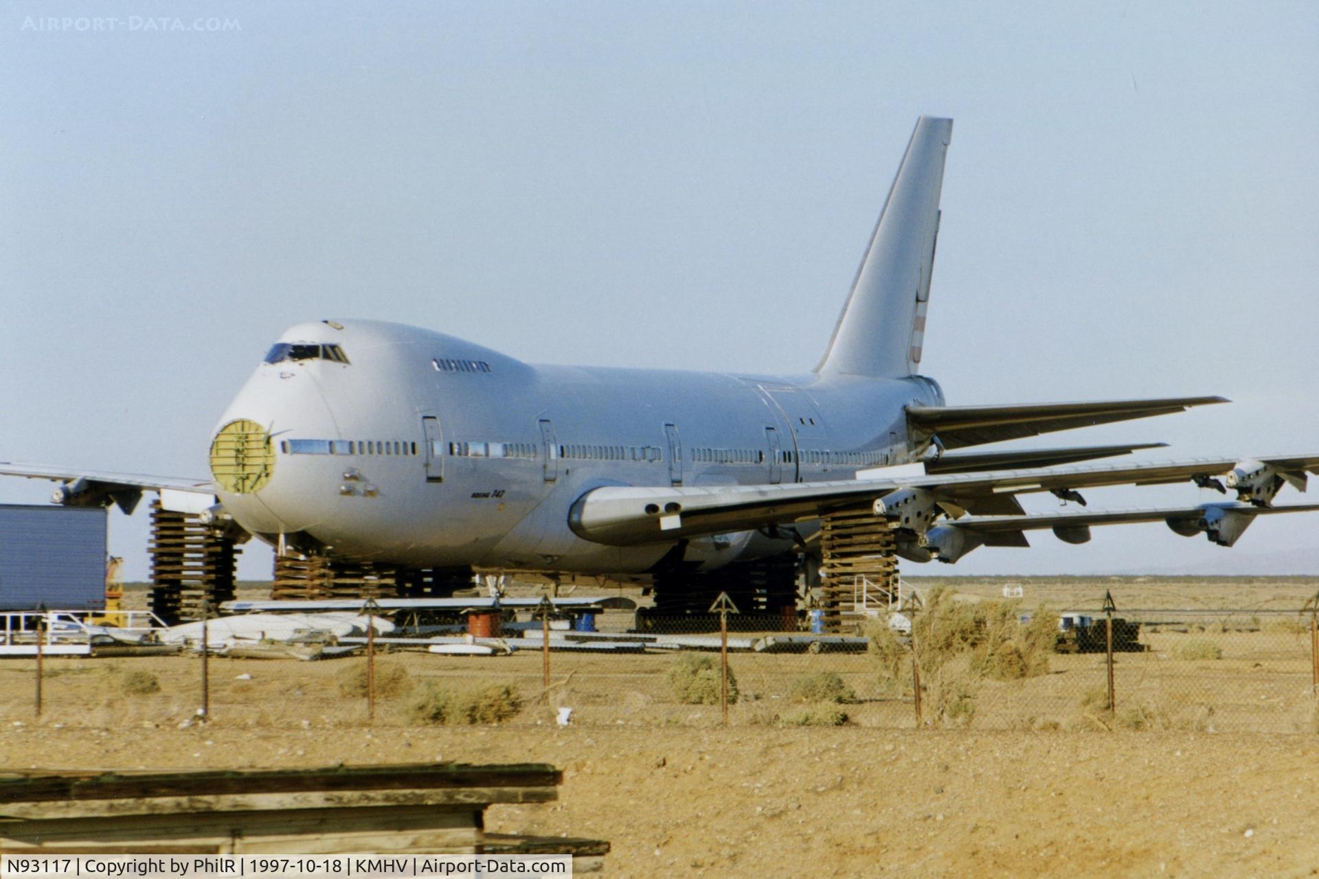 Aircraft N93117, Boeing 747-131, c/n 20322, N93117 B747-100 Kern Airport Mojave, at KMHV, photo by PhilR