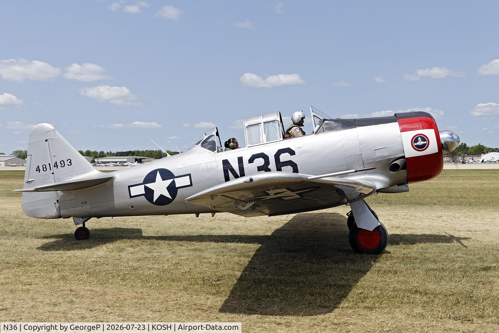 Aircraft N36, 1944 North American AT-6F Texan, c/n 121-42765, Airventure 2026., at KOSH, photo by GeorgeP