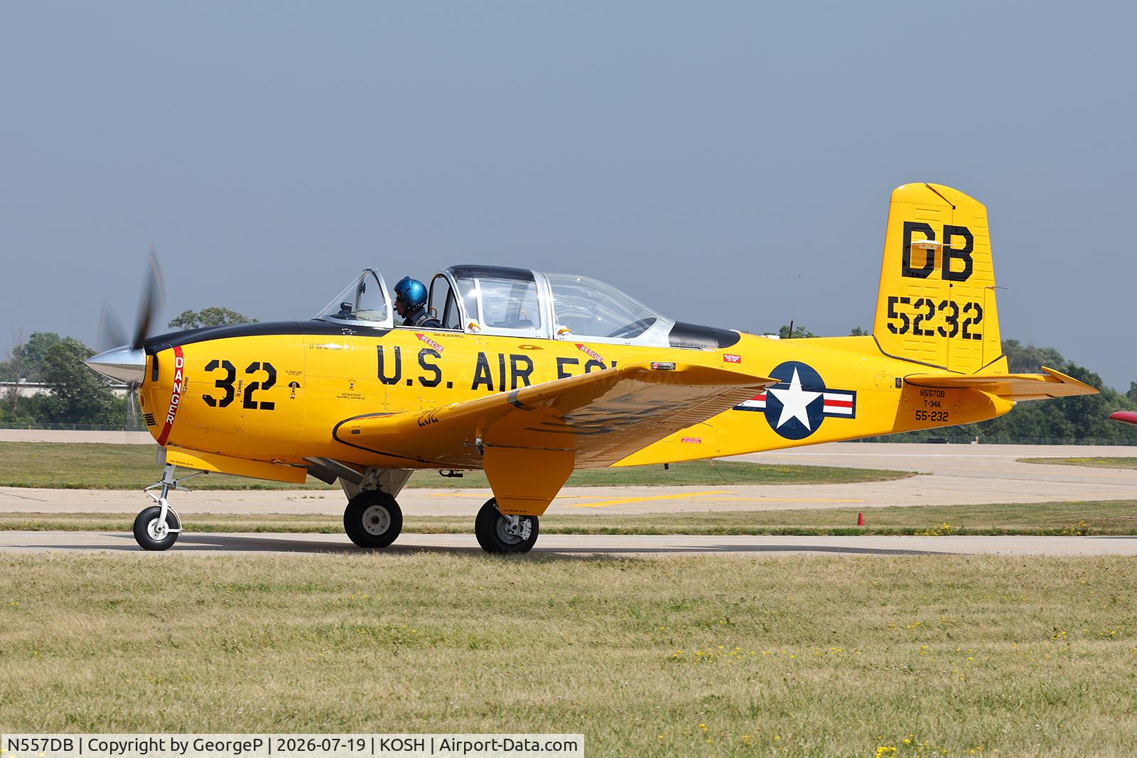 Aircraft N557DB, 1955 Beech T-34A Mentor Mentor, c/n G-789, Airventure 2026., at KOSH, photo by GeorgeP