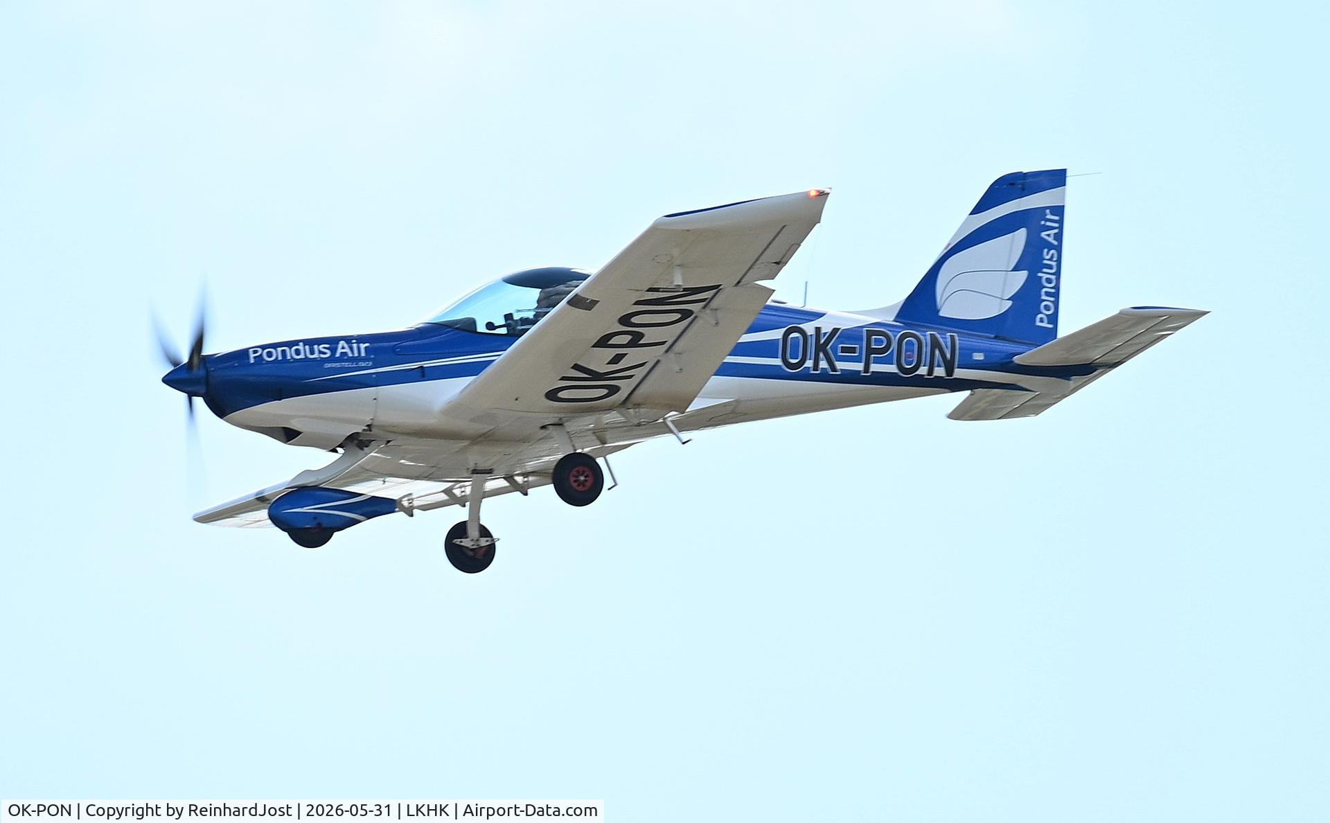 Aircraft OK-PON, Bristell B23, c/n 0126, Bristell arriving at Hradec Kralove during the Airshow 2026, at LKHK, photo by ReinhardJost