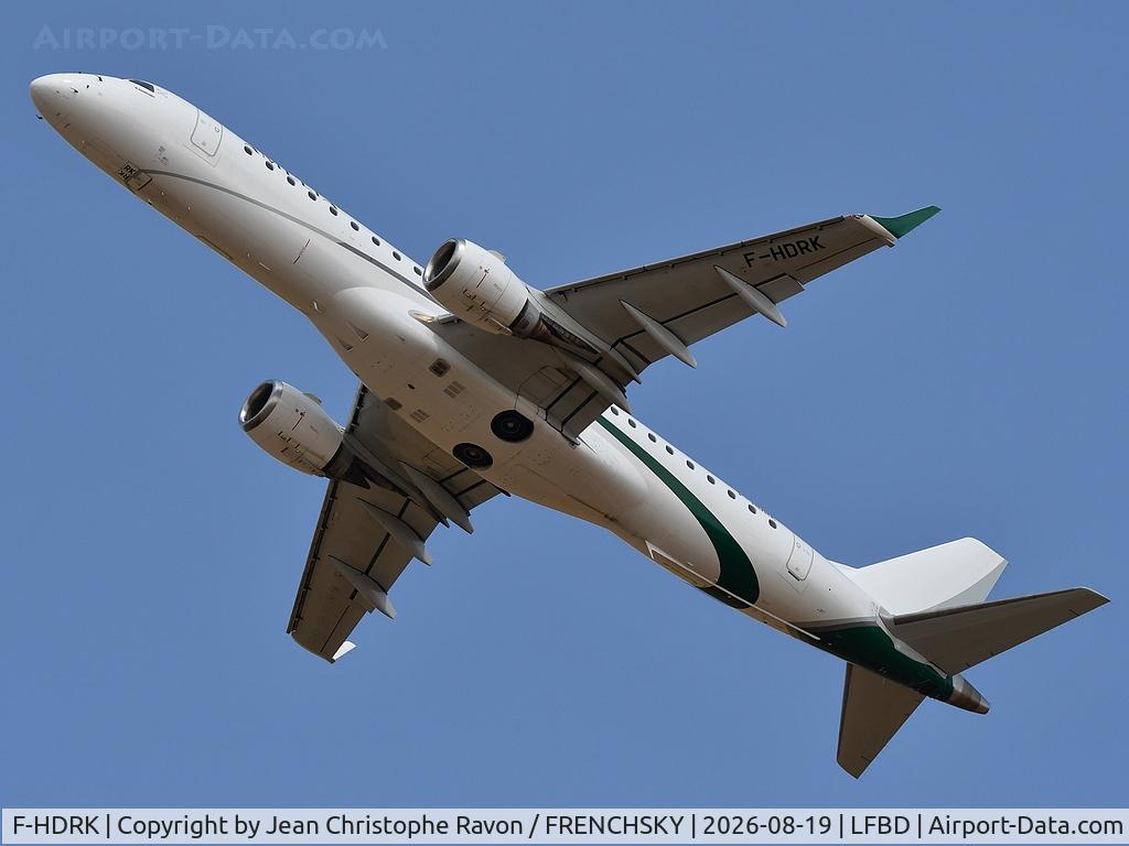 Aircraft F-HDRK, 2013 Embraer 190LR (ERJ-190-100LR), c/n 19000605, Amélia, Bordeaux (BOD) Madrid (MAD) 8R243, at LFBD, photo by Jean Christophe Ravon / FRENCHSKY