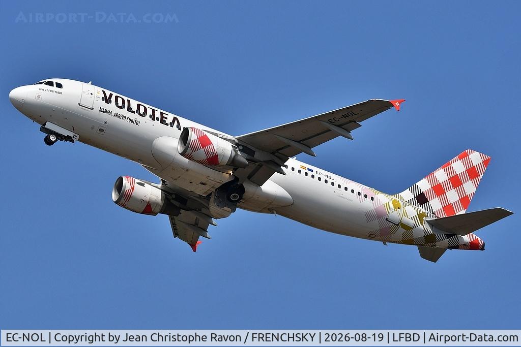 Aircraft EC-NOL, 2006 Airbus A320-214, c/n 2740, Bordeaux (BOD) Strasbourg (SXB) V72610, at LFBD, photo by Jean Christophe Ravon / FRENCHSKY