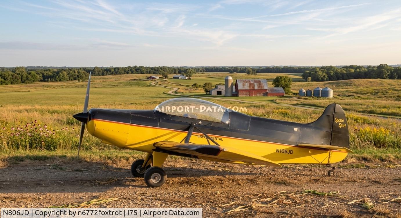 Aircraft N806JD, 2007 American Champion 7GCBC, c/n 1427-2007, In the field, at I75, photo by n6772foxtrot