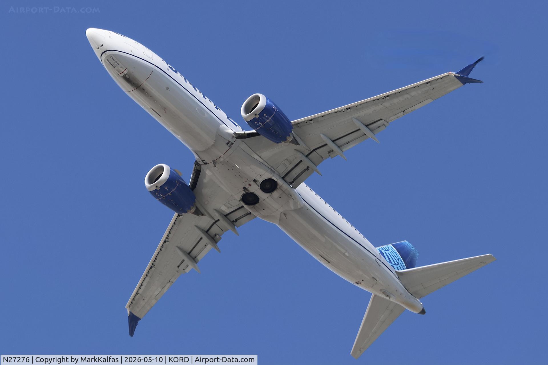 Aircraft N27276, 2019 Boeing 737-8 MAX, c/n 64611 l/n 7600, B38M United Airlines Boeing 737-MAX 8, N27276 departing 28R KORD, at KORD, photo by MarkKalfas