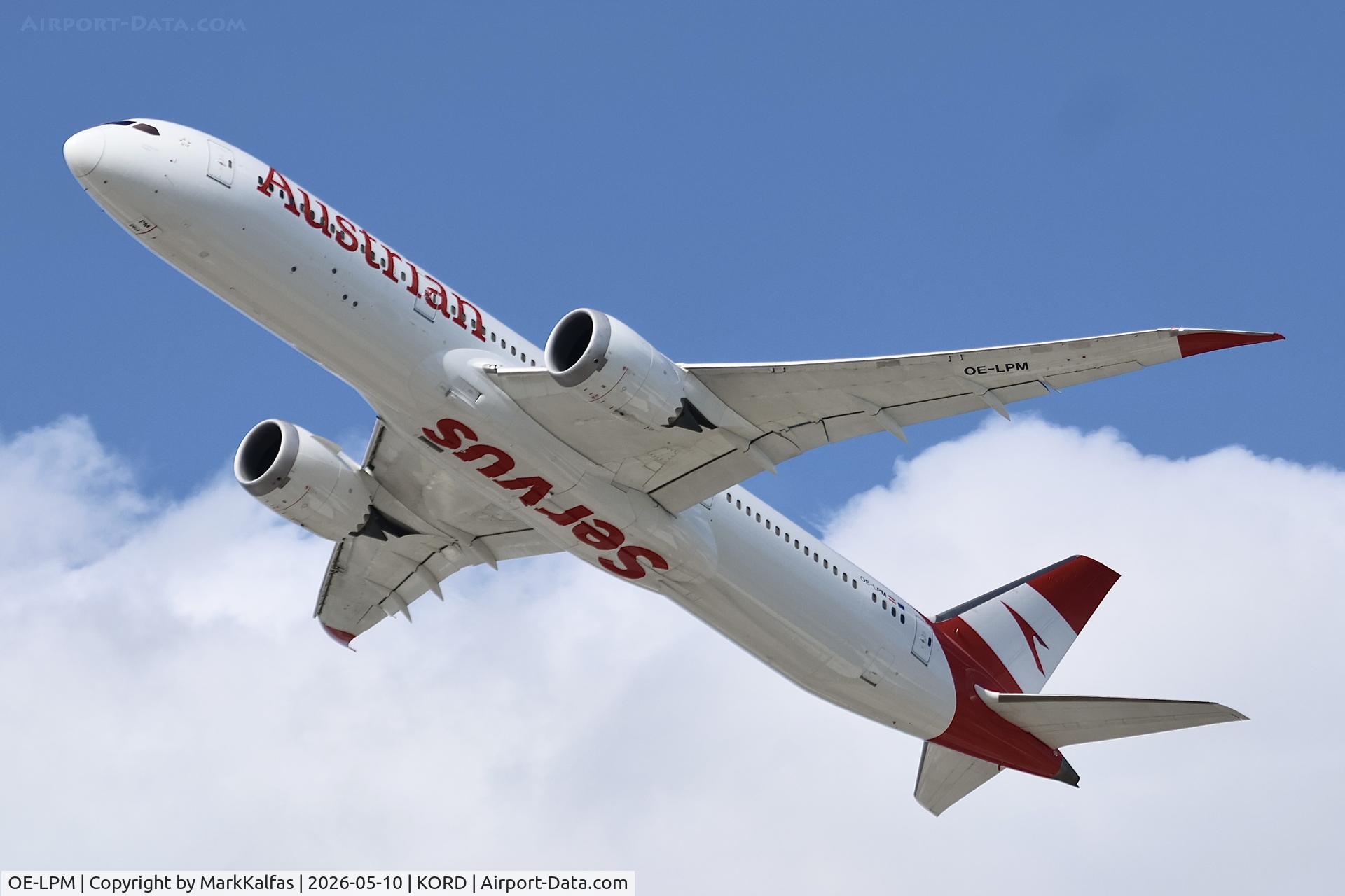 Aircraft OE-LPM, 2019 Boeing 787-9 Dreamliner, c/n 62736, B789 AUSTRIAN Boeing 787-9 Dreamliner OE-LPM departing 28R KORD, at KORD, photo by MarkKalfas
