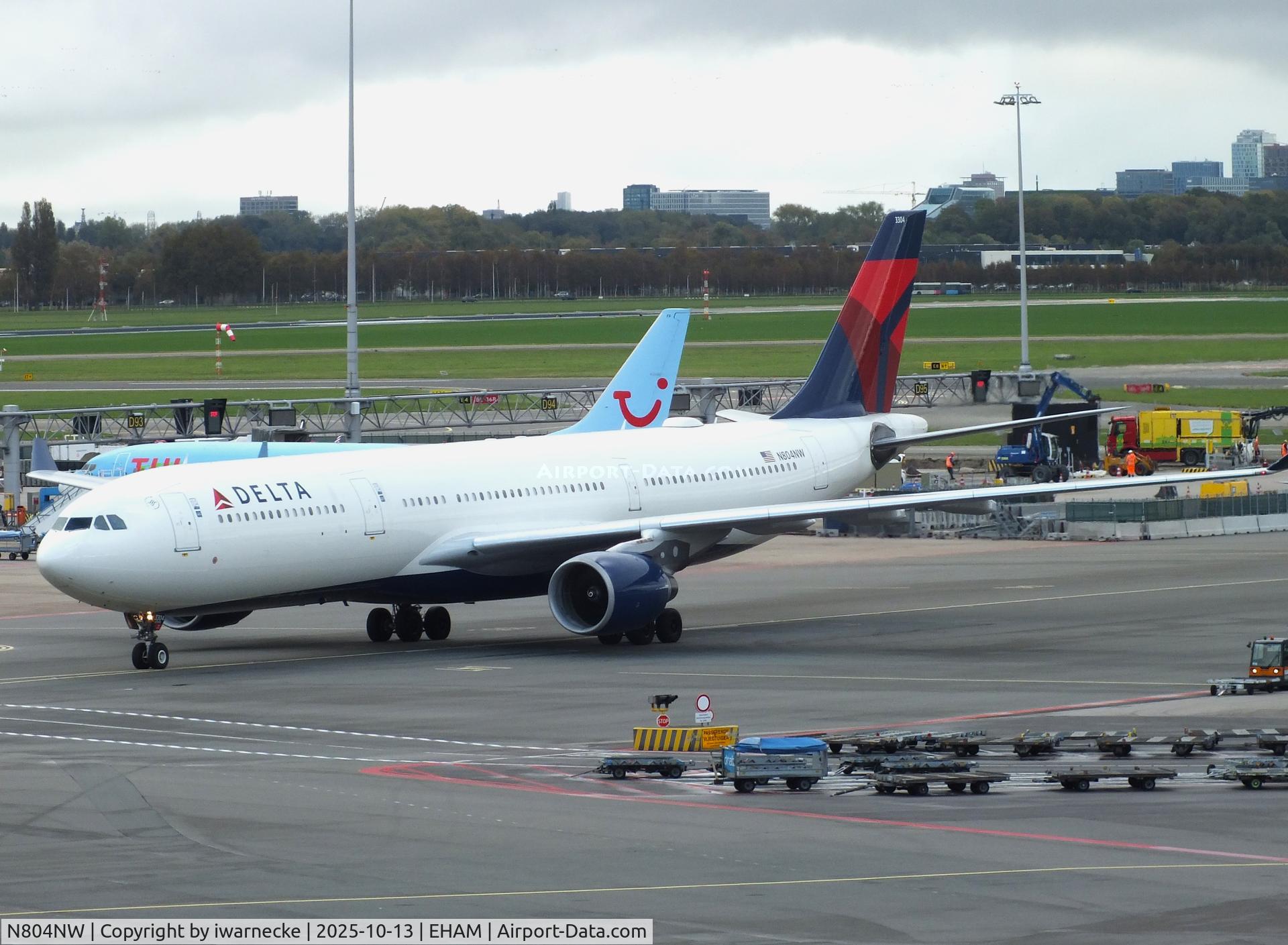 Aircraft N804NW, 2003 Airbus A330-323, c/n 0549, Airbus A330-323 of Delta Airlines at Amsterdam Schiphol airport, at EHAM, photo by iwarnecke