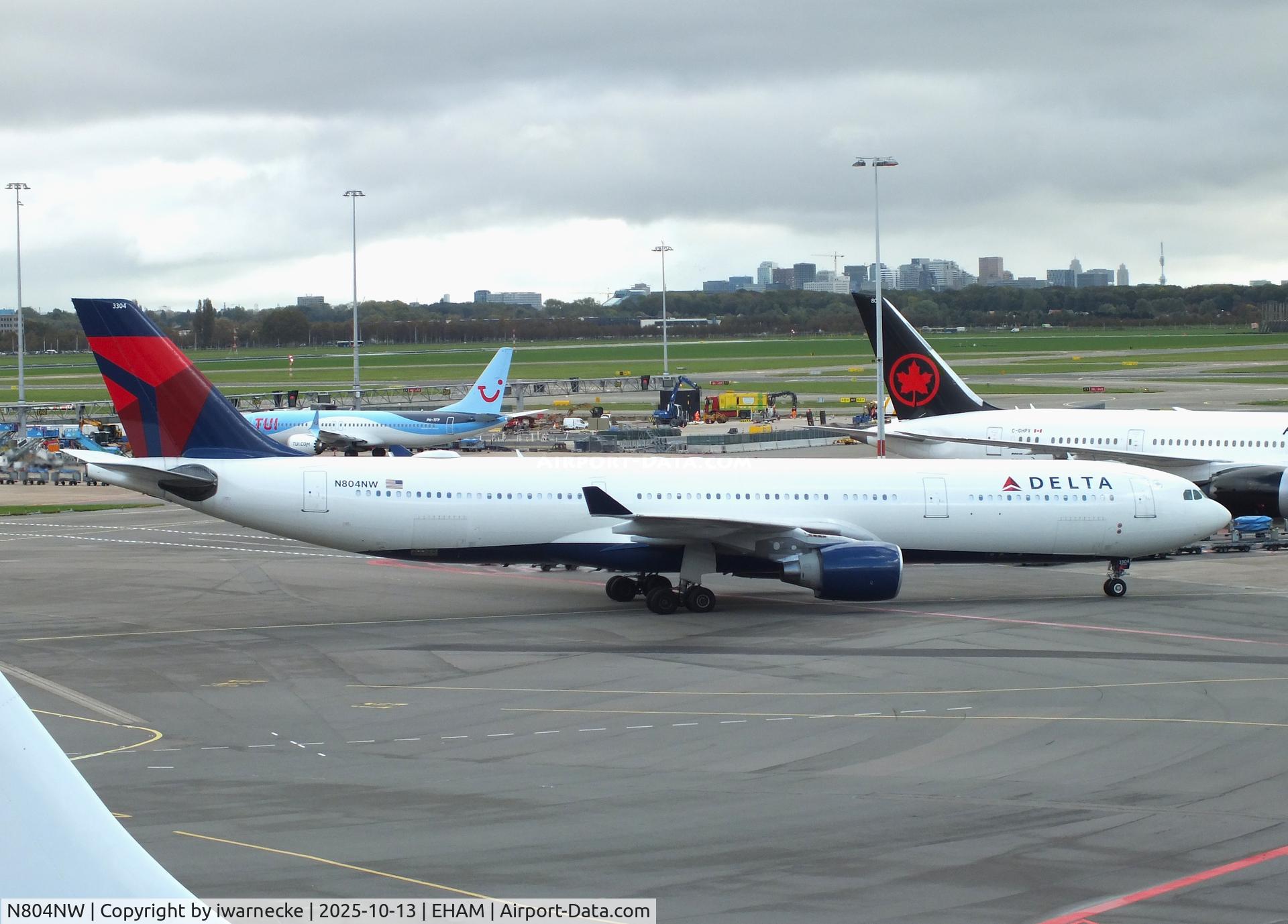 Aircraft N804NW, 2003 Airbus A330-323, c/n 0549, Airbus A330-323 of Delta Airlines at Amsterdam Schiphol airport, at EHAM, photo by iwarnecke