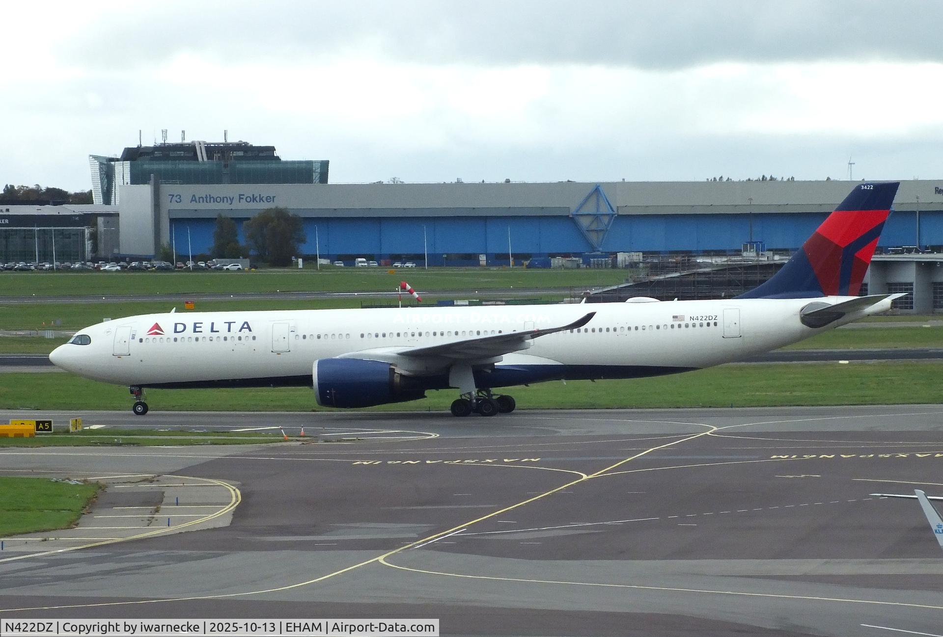Aircraft N422DZ, 2023 Airbus A330-941, c/n 2031, Airbus A330-941 of Delta Airlines at Amsterdam Schiphol airport, at EHAM, photo by iwarnecke