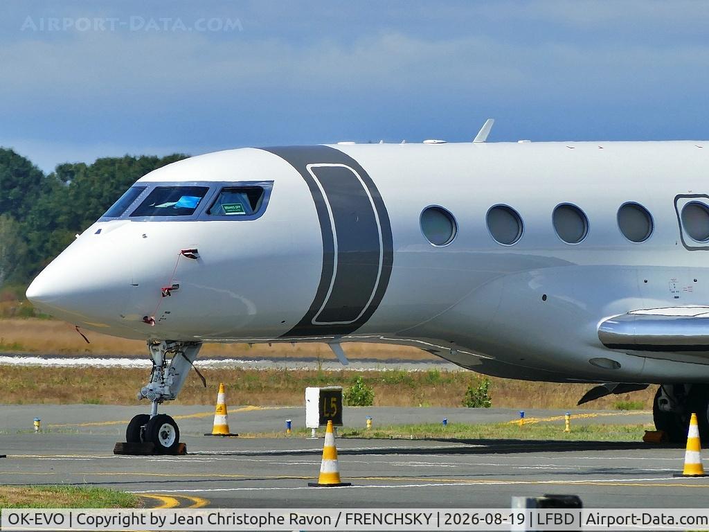 Aircraft OK-EVO, 2015 Gulfstream Aerospace G650, c/n 6160, ABS Jets, at LFBD, photo by Jean Christophe Ravon / FRENCHSKY