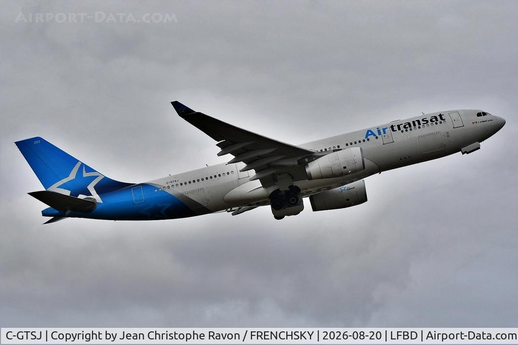 Aircraft C-GTSJ, 2006 Airbus A330-243, c/n 795, Bordeaux (BOD) Montreal (YUL) TS517, at LFBD, photo by Jean Christophe Ravon / FRENCHSKY