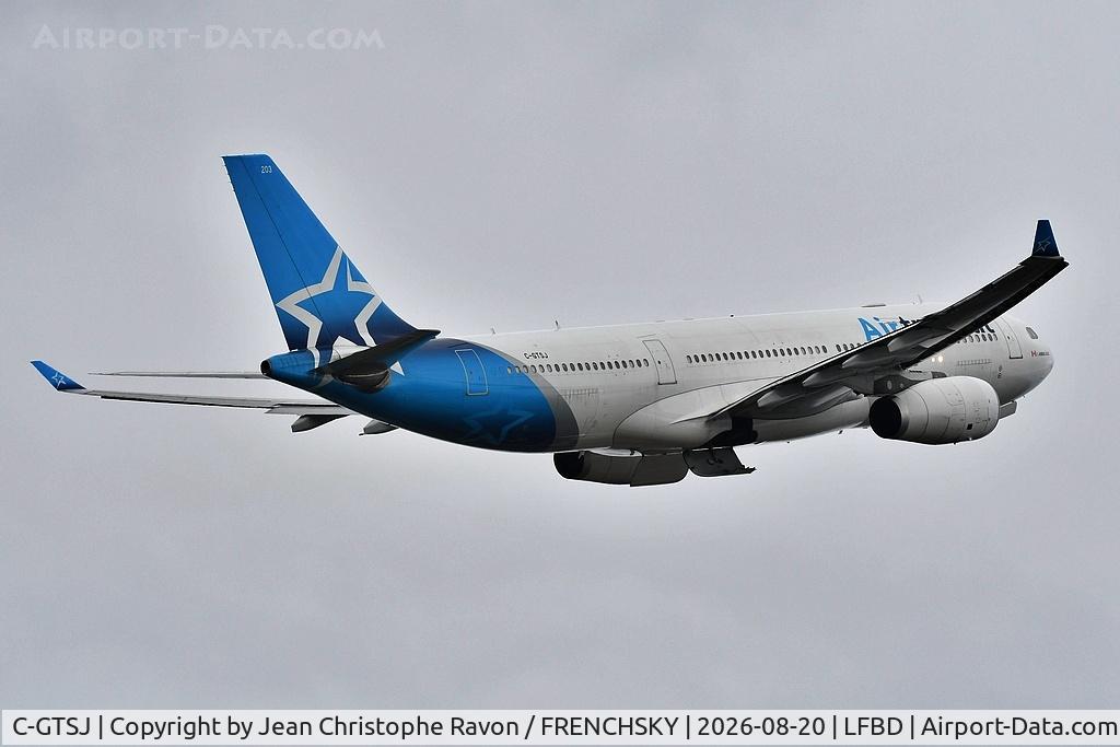 Aircraft C-GTSJ, 2006 Airbus A330-243, c/n 795, Bordeaux (BOD) Montreal (YUL) TS517, at LFBD, photo by Jean Christophe Ravon / FRENCHSKY