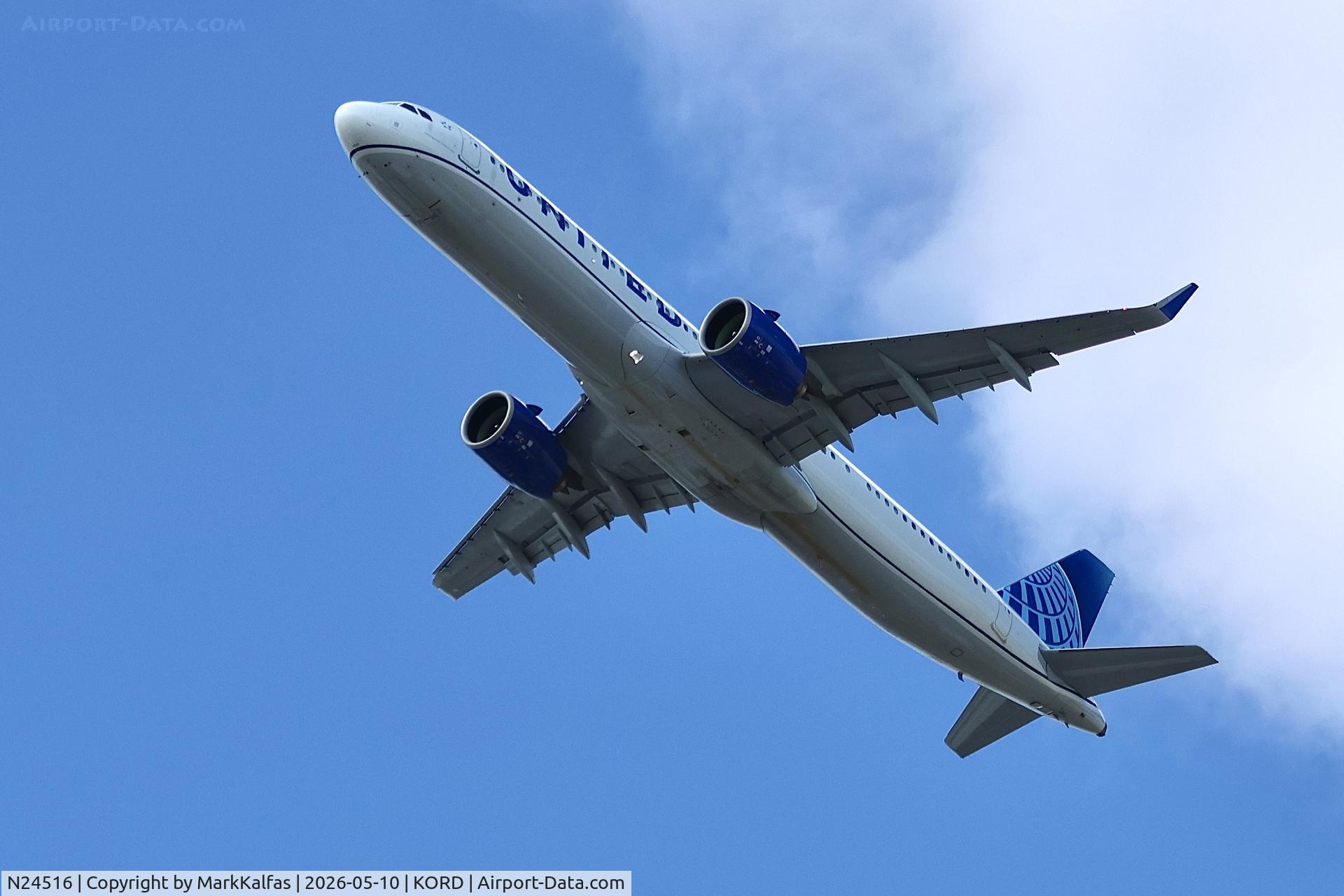 Aircraft N24516, 2024 Airbus A321- 271NX, c/n 12068, A21N United Airbus A321neo, N24516, UA2207 ORD-DEN departing 28R KORD, at KORD, photo by MarkKalfas