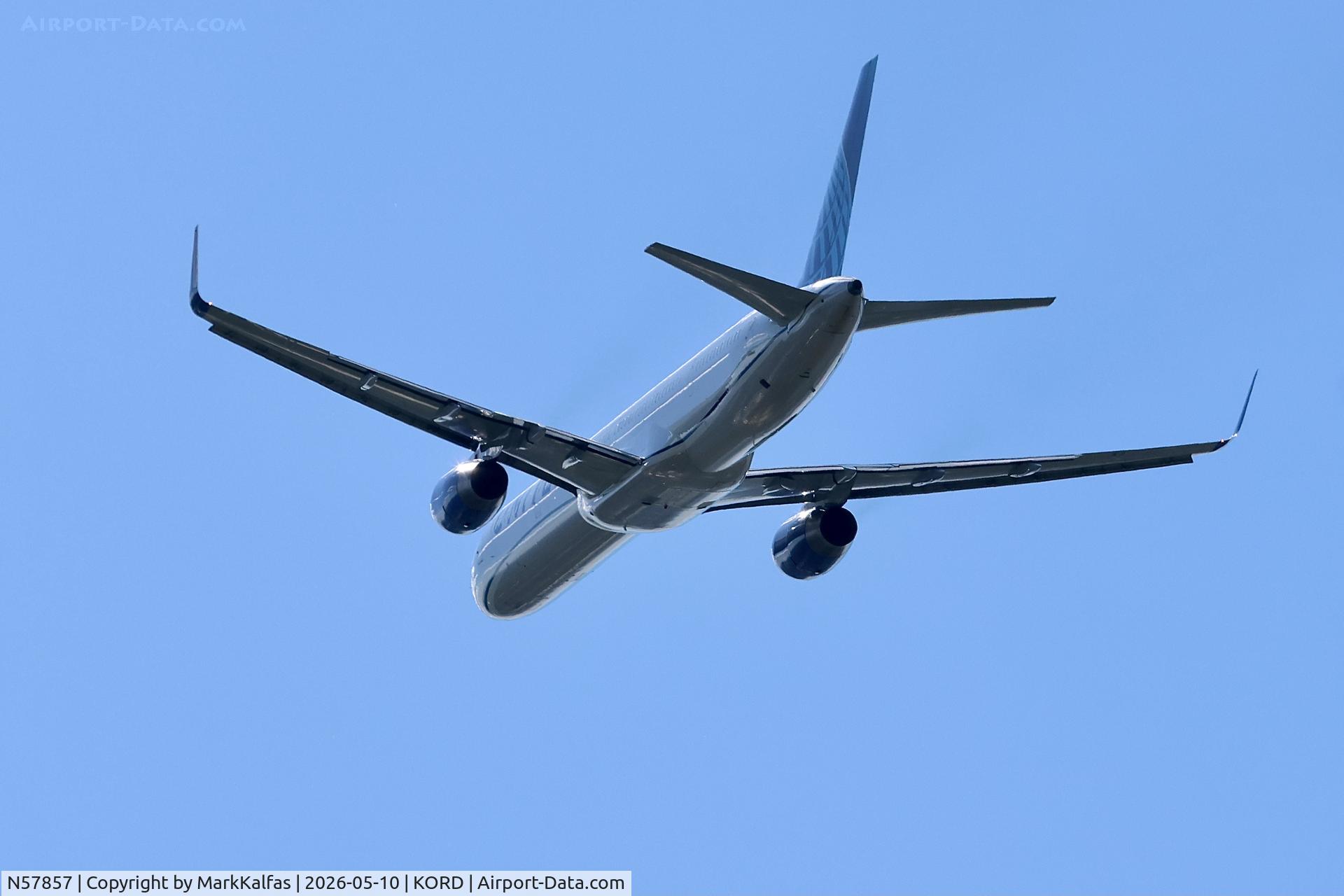 Aircraft N57857, 2004 Boeing 757-324, c/n 32816, B753 United Boeing 757-324 N57857, UA1334 ORD-SFO departing 28R KORD., at KORD, photo by MarkKalfas
