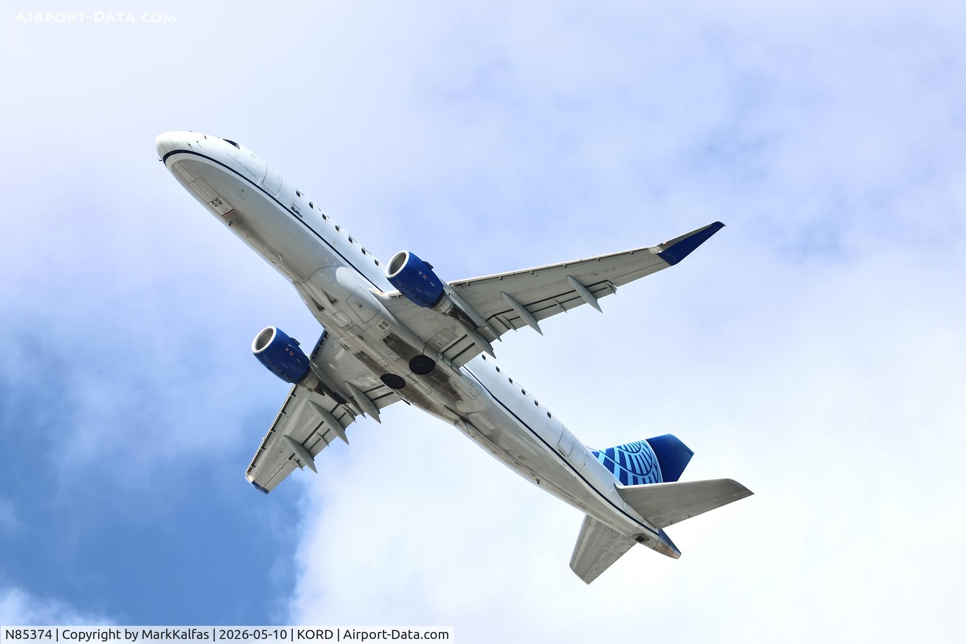 Aircraft N85374, 2020 Embraer 175LL, c/n 867, E75L SkyWest / United Express Embraer 175, N85374, SKW5441 ORD-GEG, departing 28R KORD., at KORD, photo by MarkKalfas