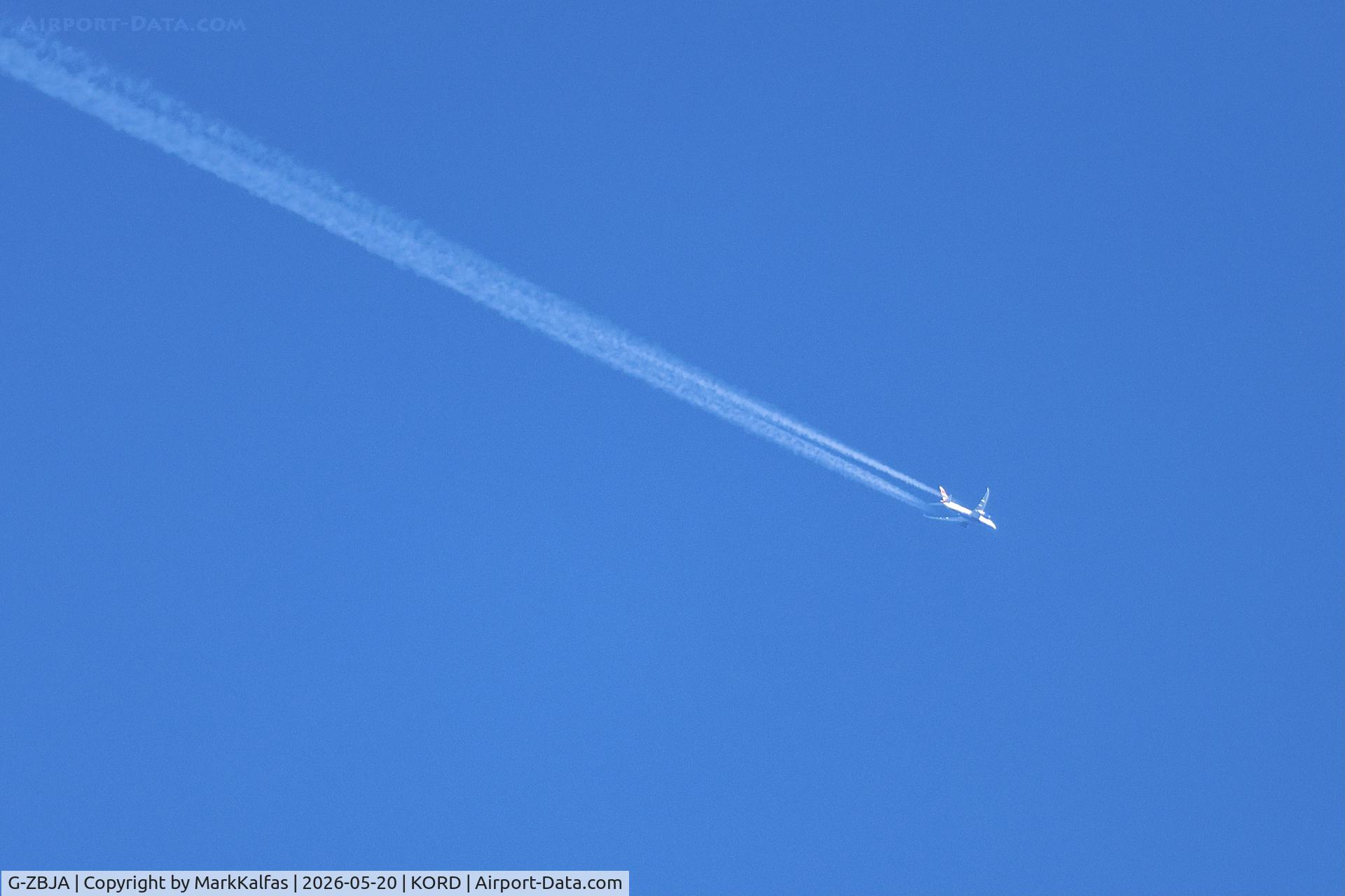 Aircraft G-ZBJA, 2013 Boeing 787-8 Dreamliner, c/n 38609 l/n 108, B788 British Airways Boeing 787-8 Dramliner G-ZBJA, BA221 LHR-STL FL400, at KORD, photo by MarkKalfas