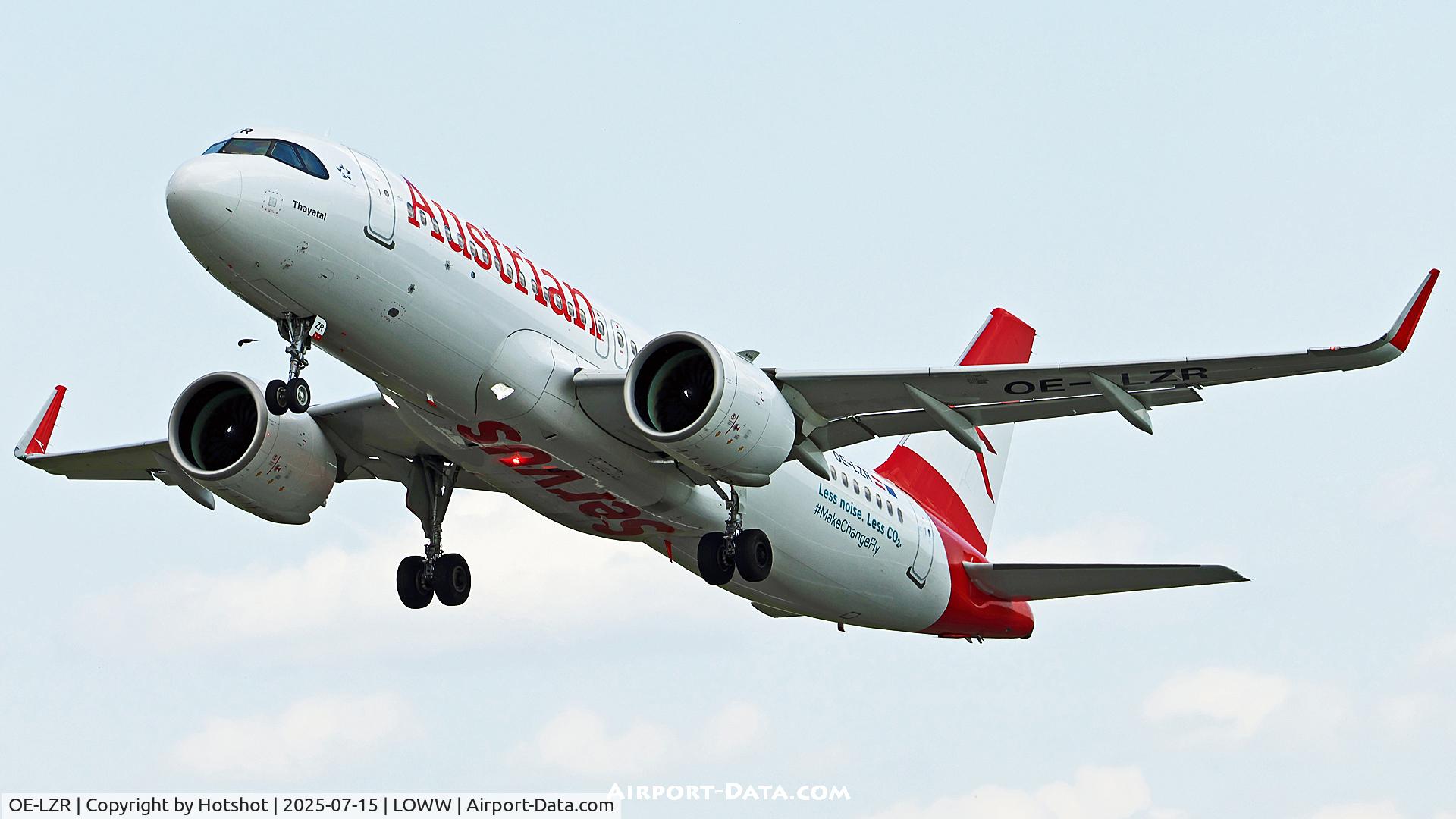 Aircraft OE-LZR, 2023 Airbus A320-271N, c/n 11808, Departing from runway 29, at LOWW, photo by Hotshot