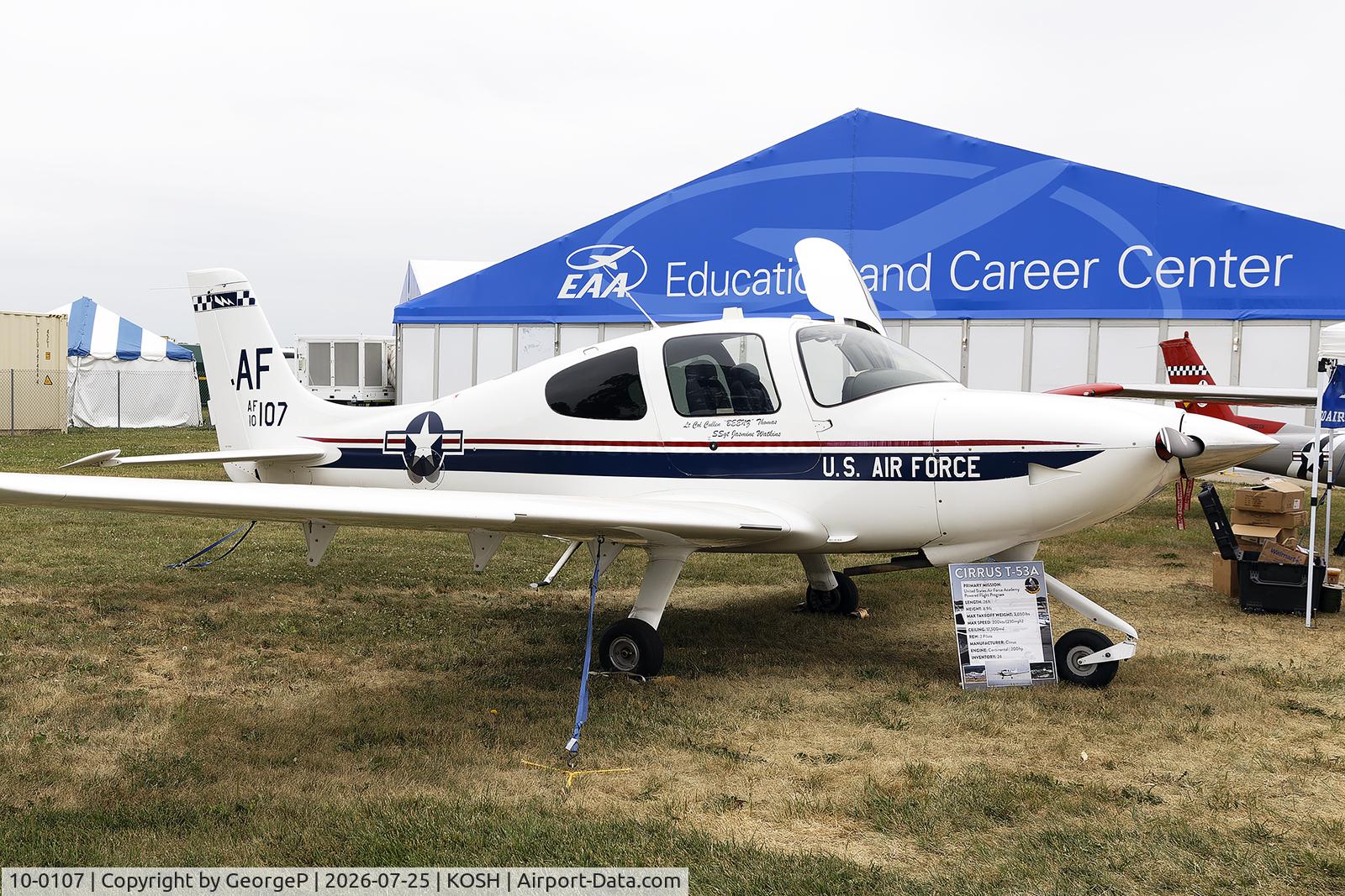 Aircraft 10-0107, 2012 Cirrus T-53A Kadet II, c/n 2124, Airventure 2026., at KOSH, photo by GeorgeP
