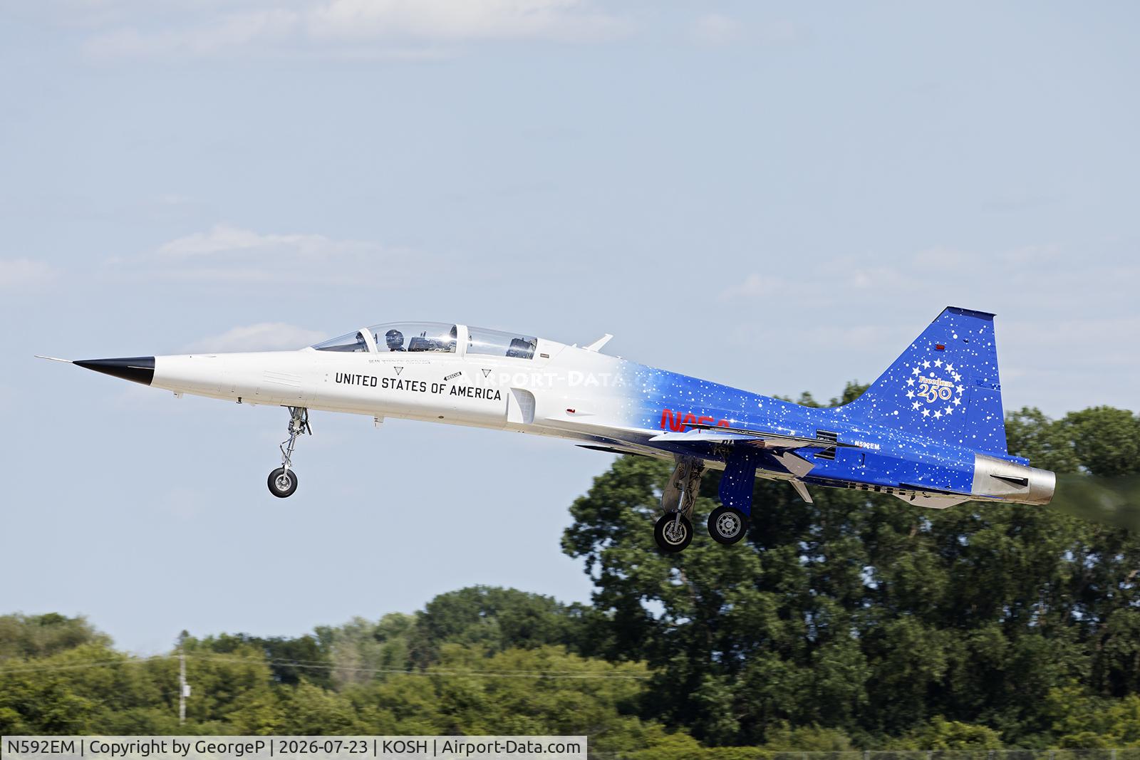Aircraft N592EM, 1978 Northrop F 5F, c/n 78-0803, Airventure 2026., at KOSH, photo by GeorgeP