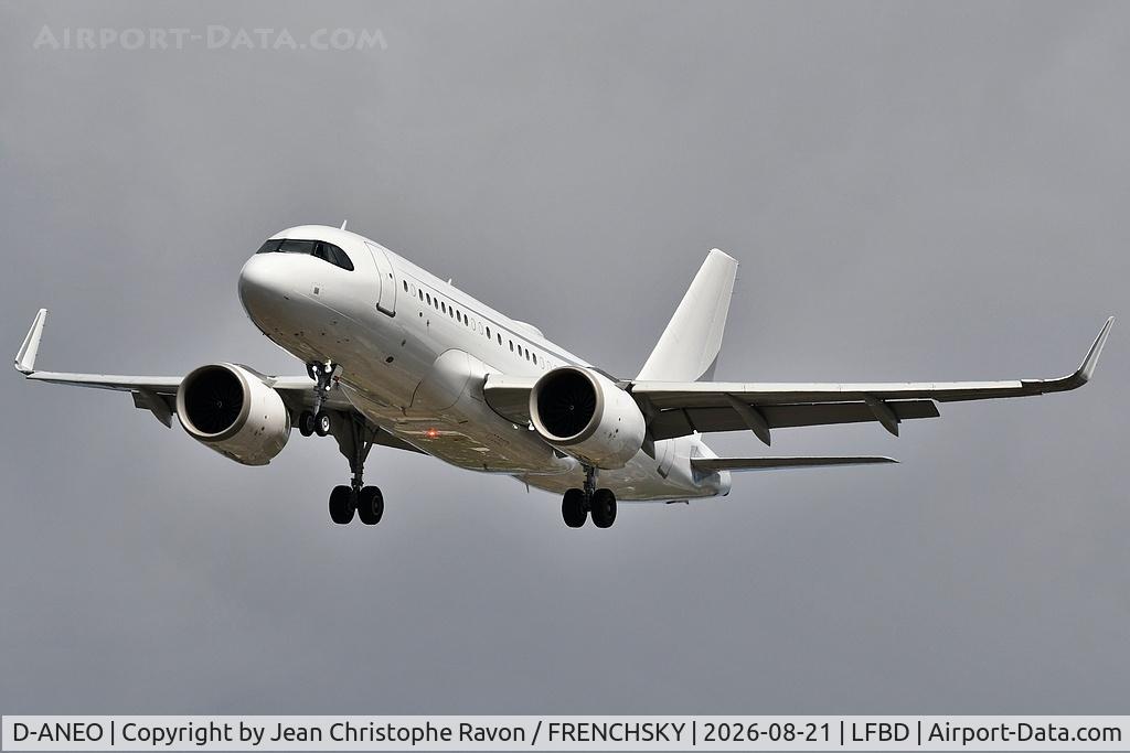 Aircraft D-ANEO, 2019 Airbus A319-153N, c/n 8612, KAY57 from Nice airport landing runway 23, at LFBD, photo by Jean Christophe Ravon / FRENCHSKY