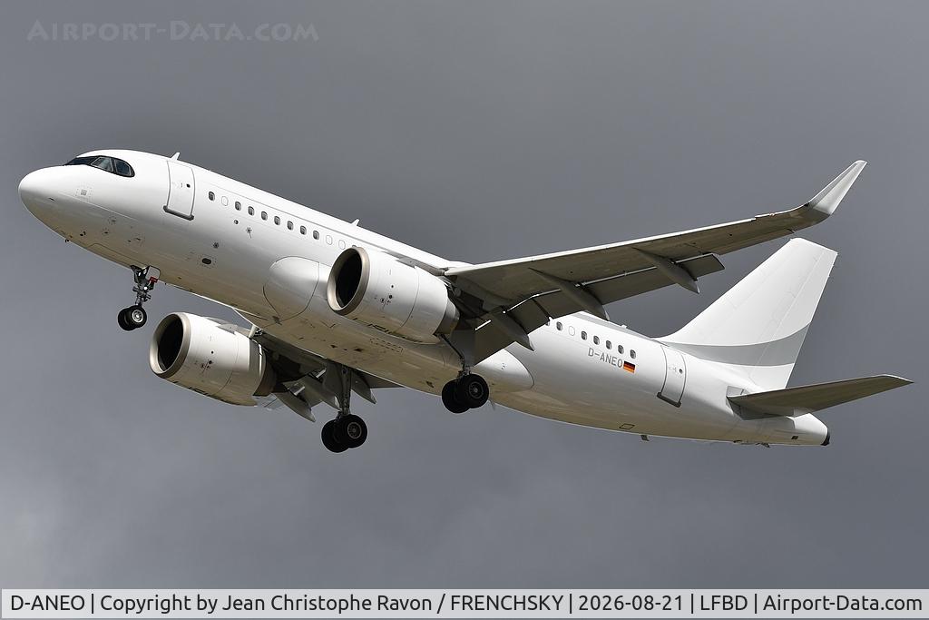 Aircraft D-ANEO, 2019 Airbus A319-153N, c/n 8612, KAY57 from Nice airport landing runway 23, at LFBD, photo by Jean Christophe Ravon / FRENCHSKY
