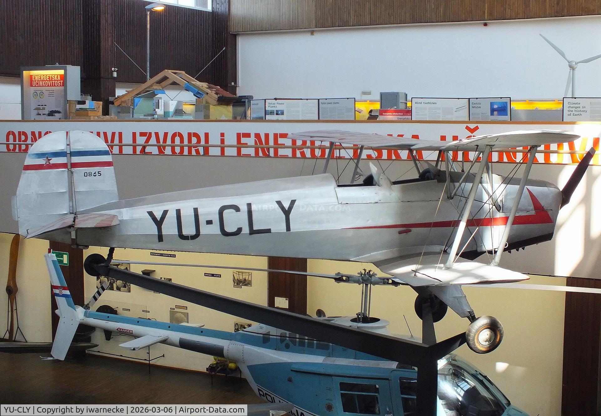 Aircraft YU-CLY, Bucker Bu-131D Jungmann, c/n 1924, Bücker Bü 131D Jungmann at the Technical Museum Nikola Tesla, Zagreb, photo by iwarnecke