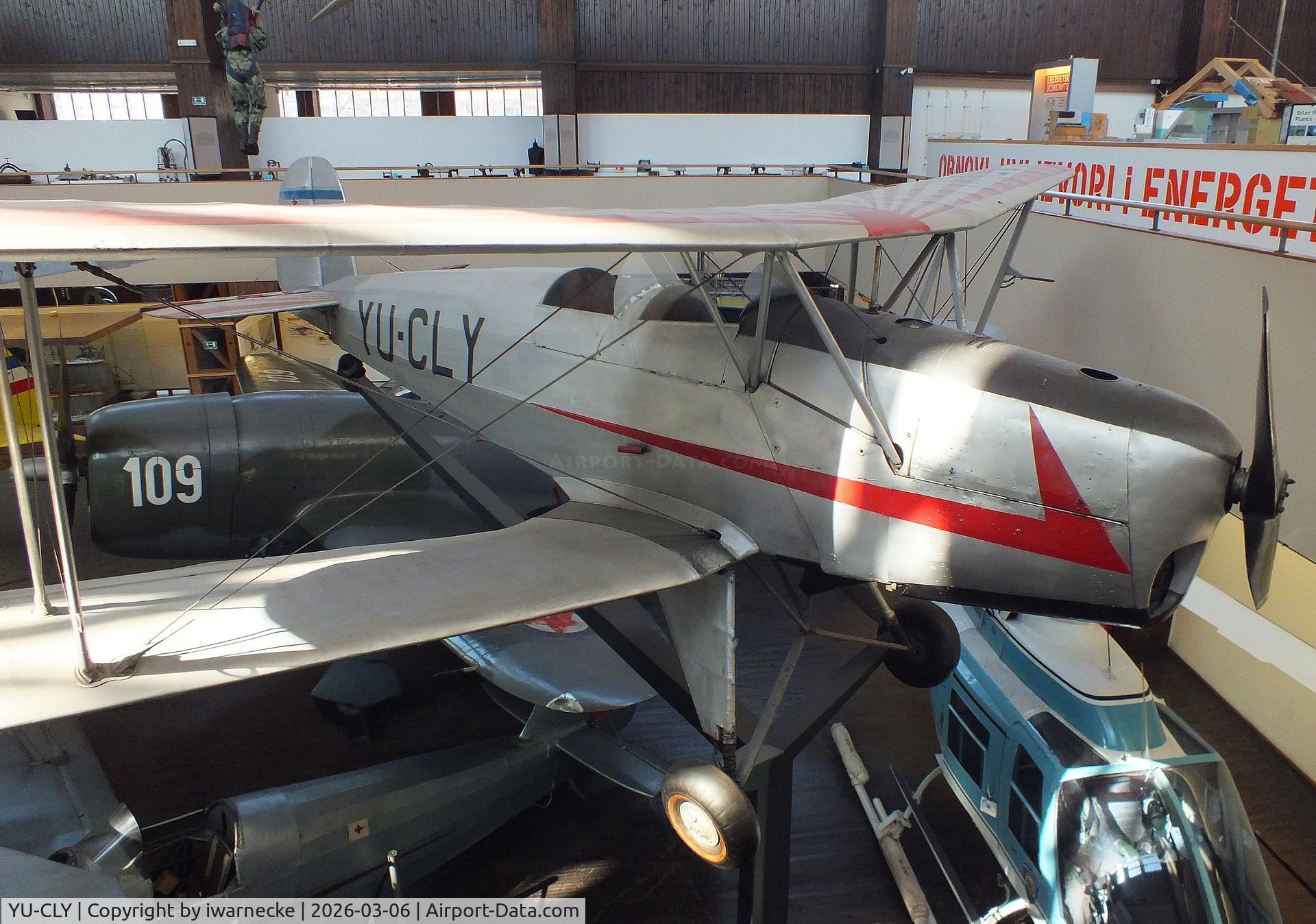 Aircraft YU-CLY, Bucker Bu-131D Jungmann, c/n 1924, Bücker Bü 131D Jungmann at the Technical Museum Nikola Tesla, Zagreb, photo by iwarnecke